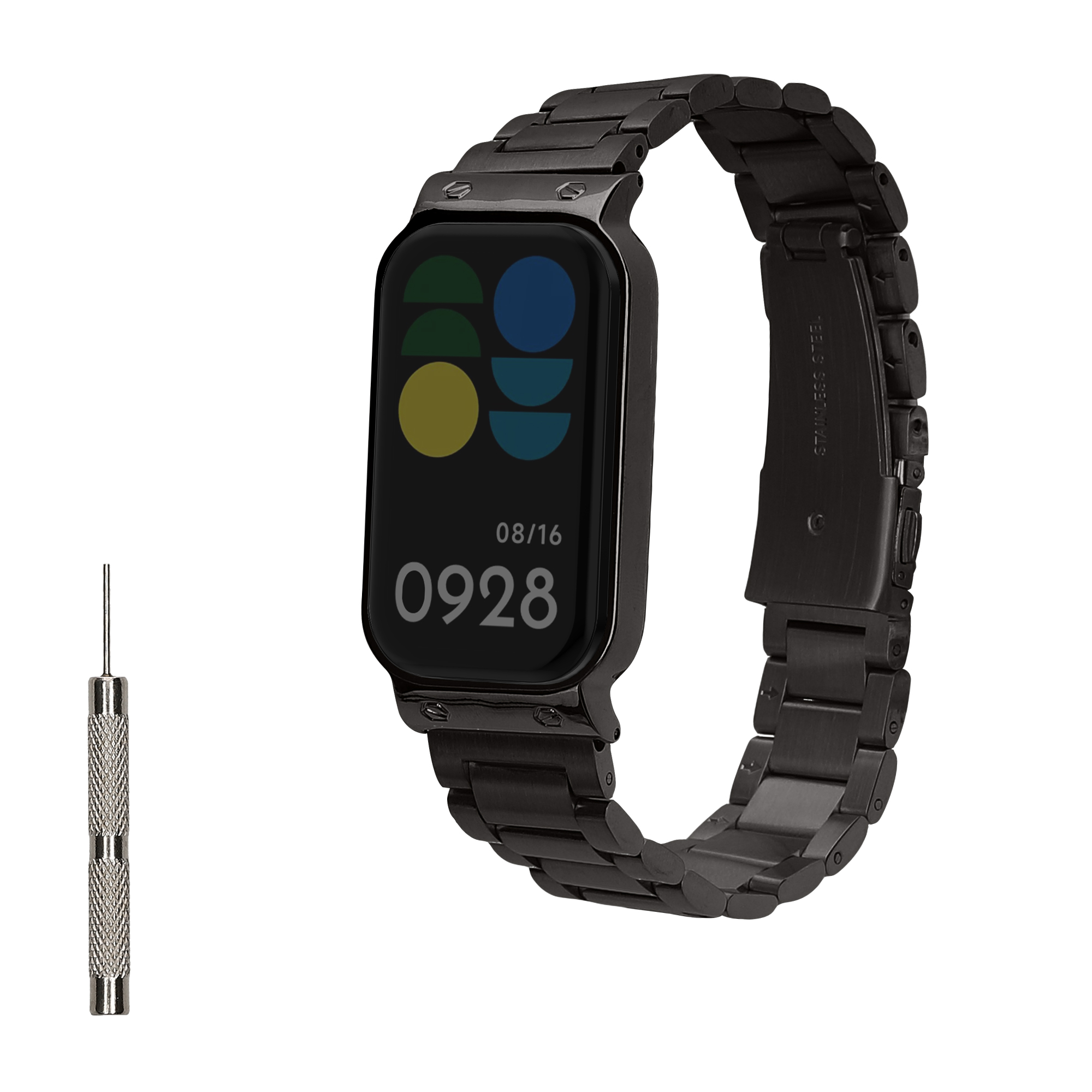 Řemínek Xiaomi Smart Band 8 Active / Redmi Band 2 kwmobile - metalická černá