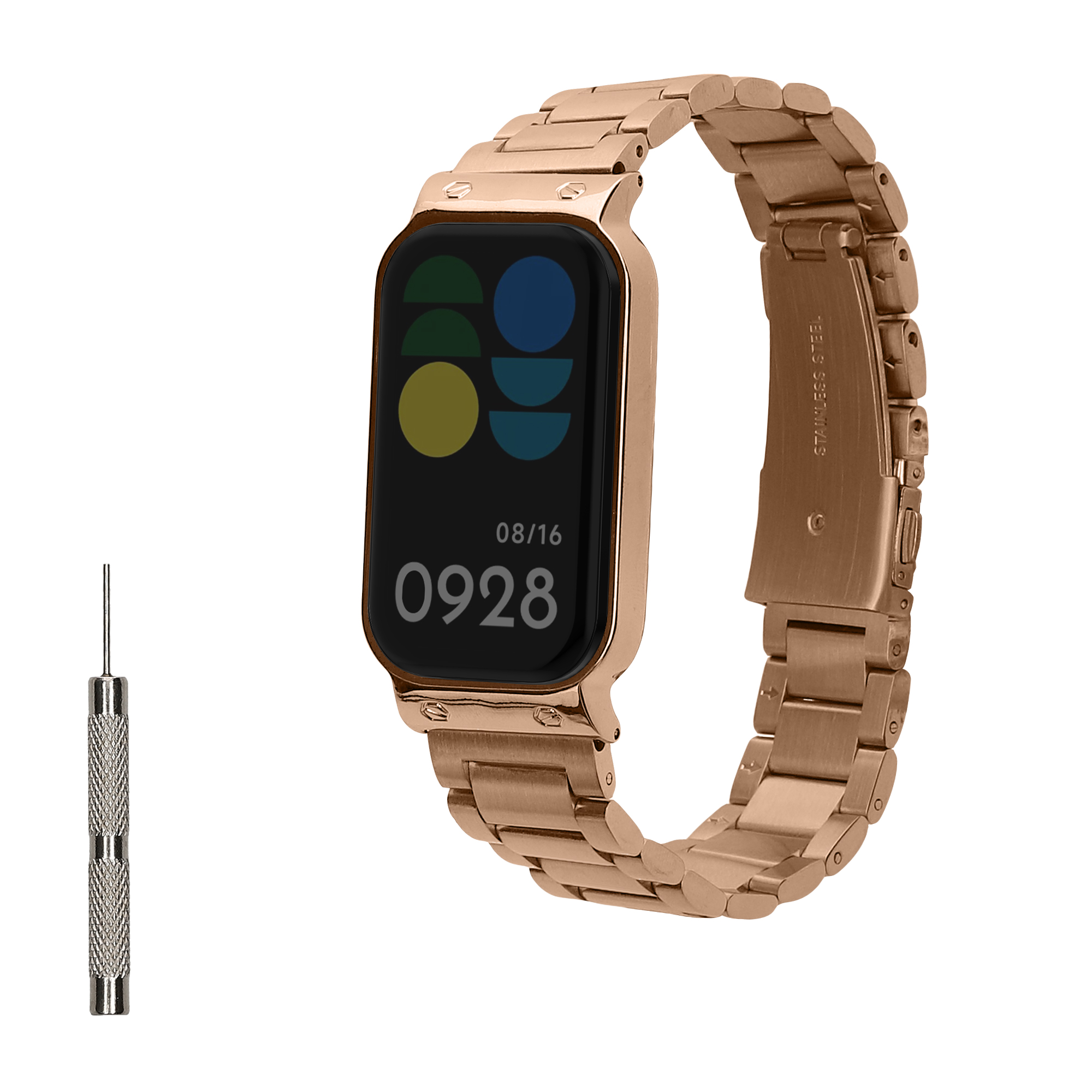 Řemínek Xiaomi Smart Band 8 Active / Redmi Band 2 kwmobile - metalická růžově zlatá
