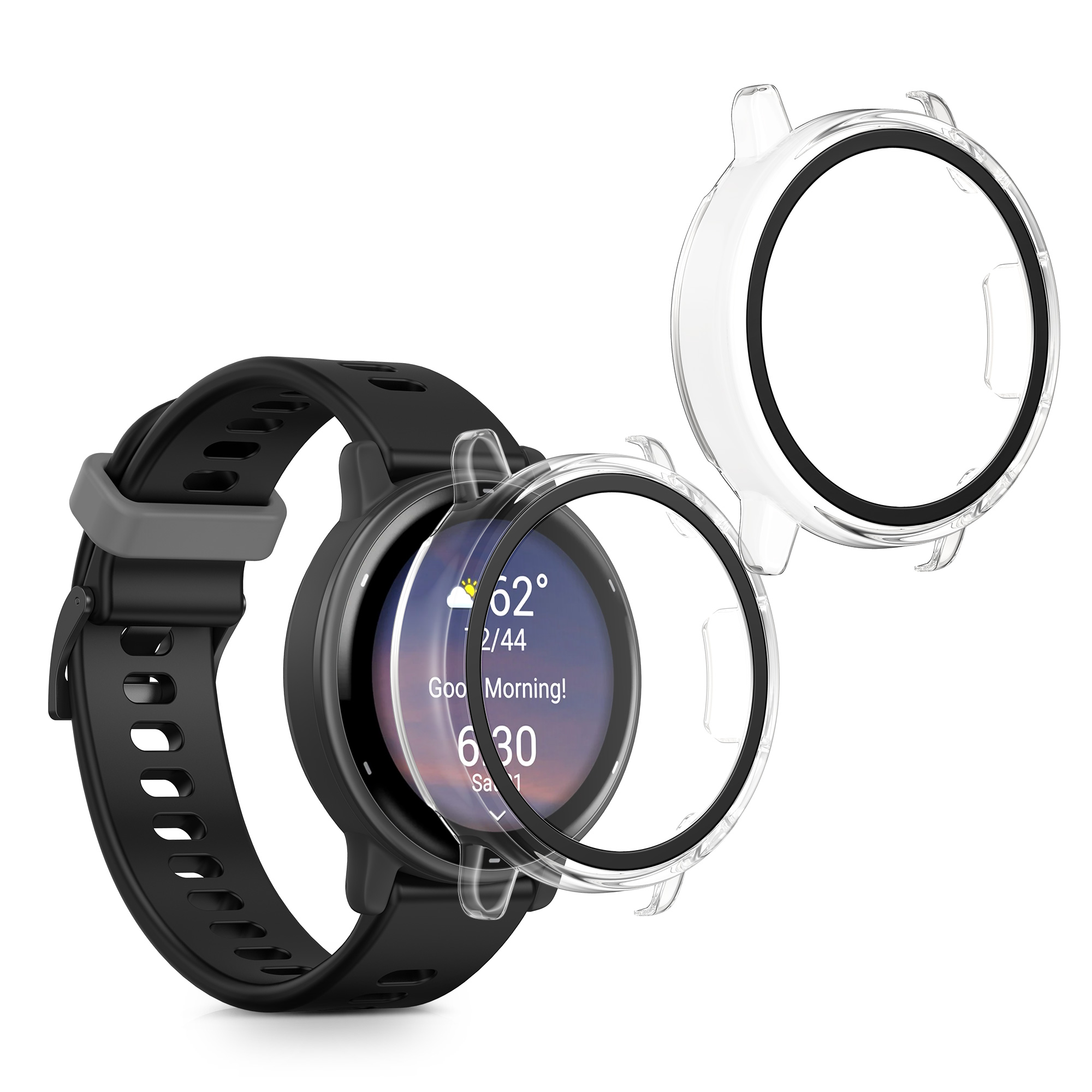 Rámeček se sklem kwmobile pro Garmin vivoactive 5 / active 5 - 2 ks, transparentní