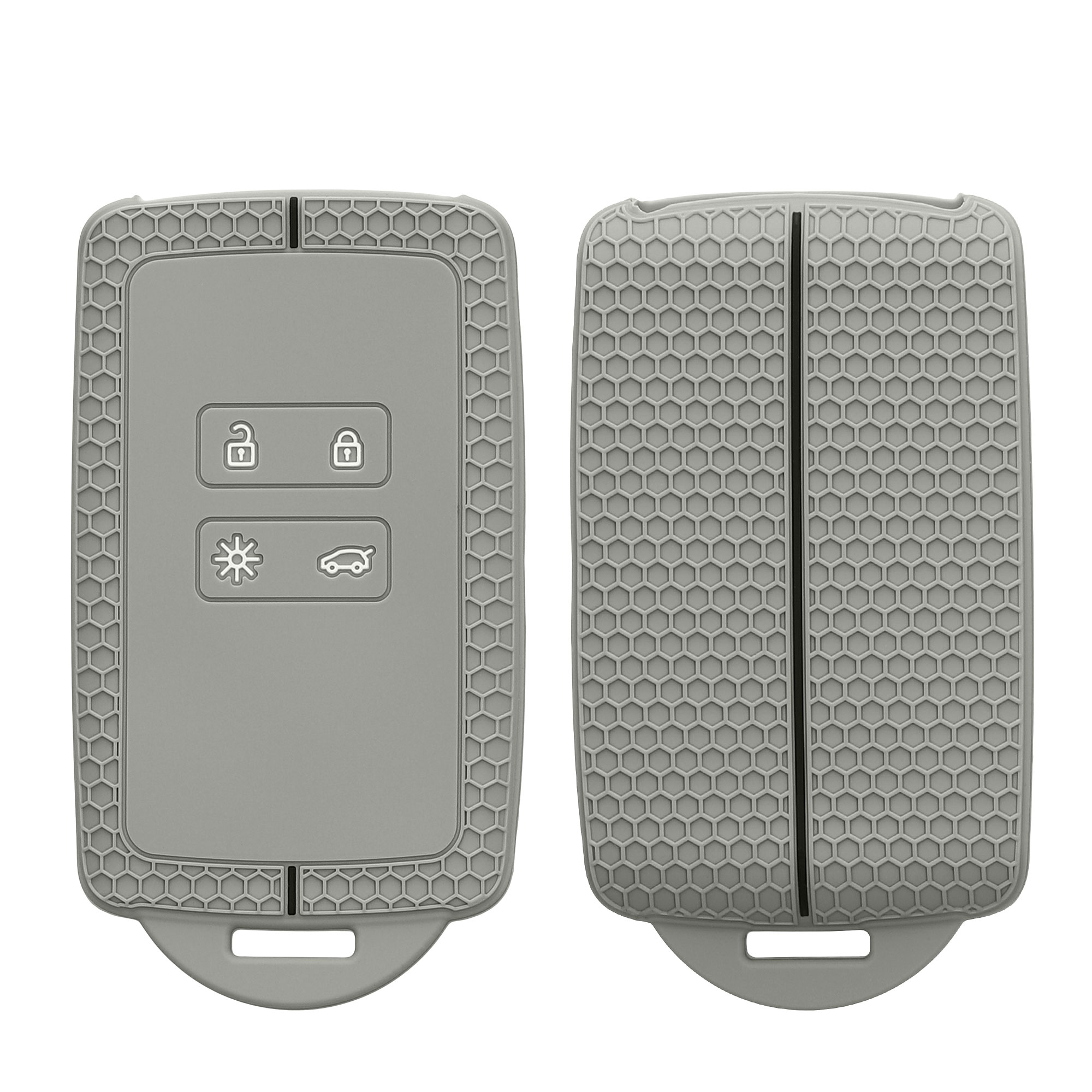 Silikonové pouzdro na klíč od auta pro Renault klíč se 4 tlačítky Smart Key (pouze Keyless Go) kwmobile - šedá / černá