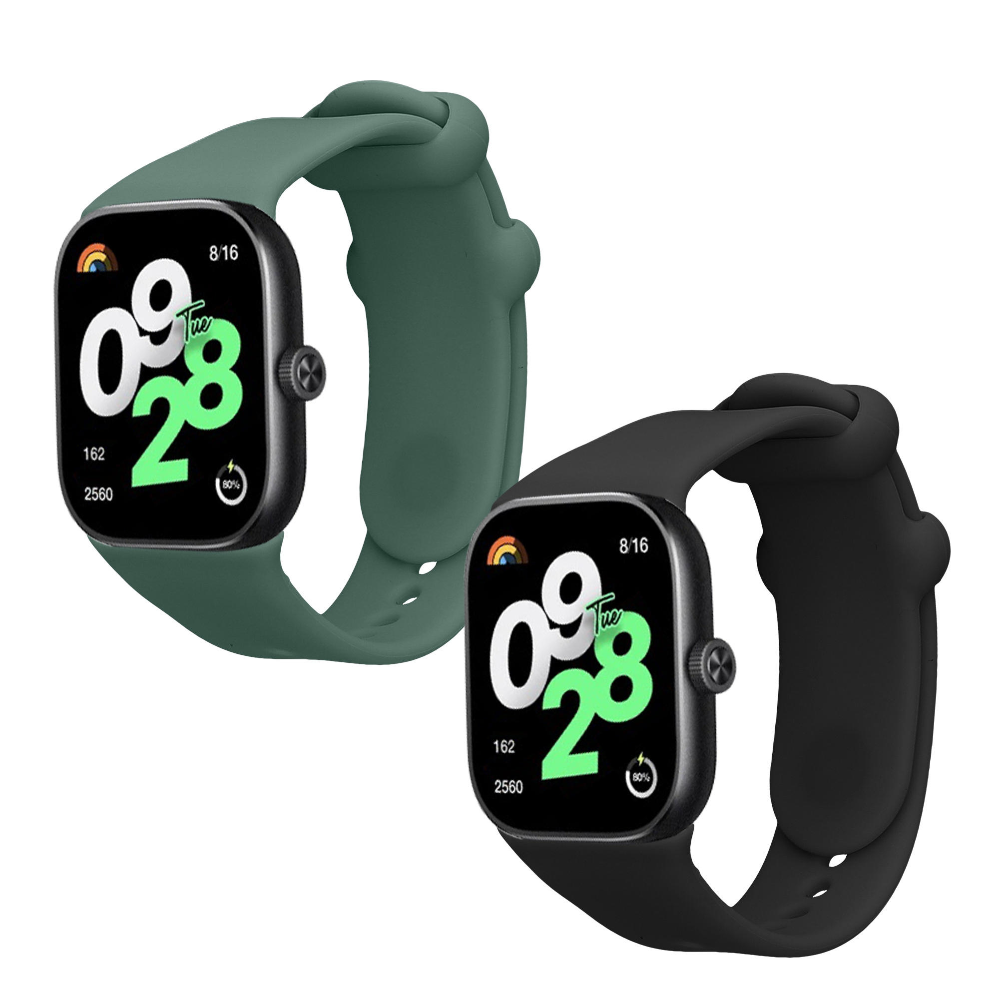 kwmobile řemínek k hodinkám Redmi Watch 4 / Watch 5 / Watch 5 eSIM - černá / tmavě zelená