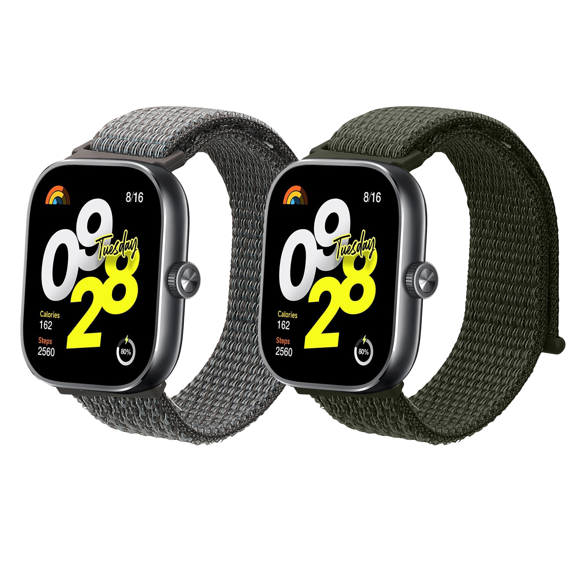 kwmobile řemínek k hodinkám Redmi Watch 4 / - tmavě zelená / tmavě šedá