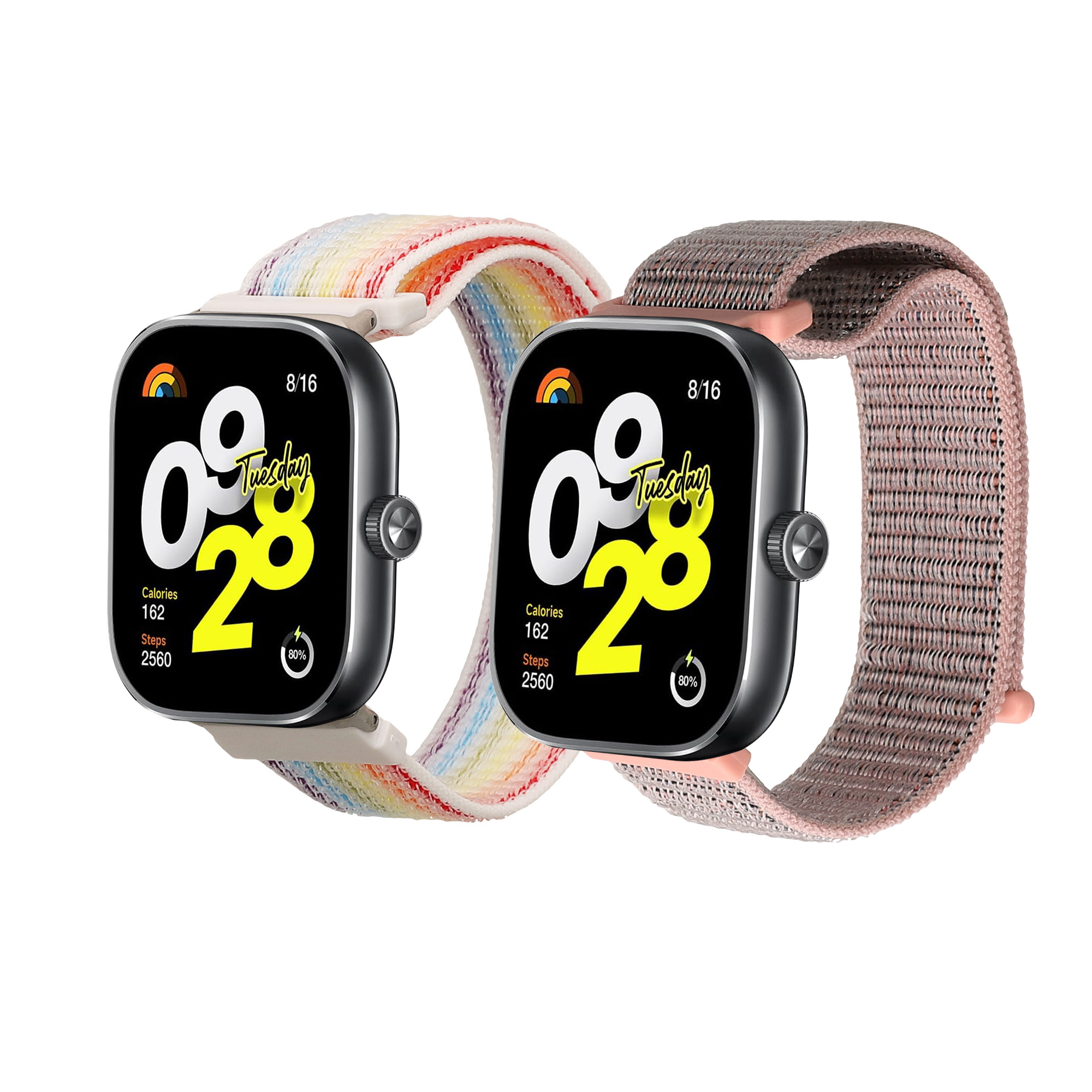 kwmobile řemínek k hodinkám Redmi Watch 4 / - pudrově růžová / vícebarevná