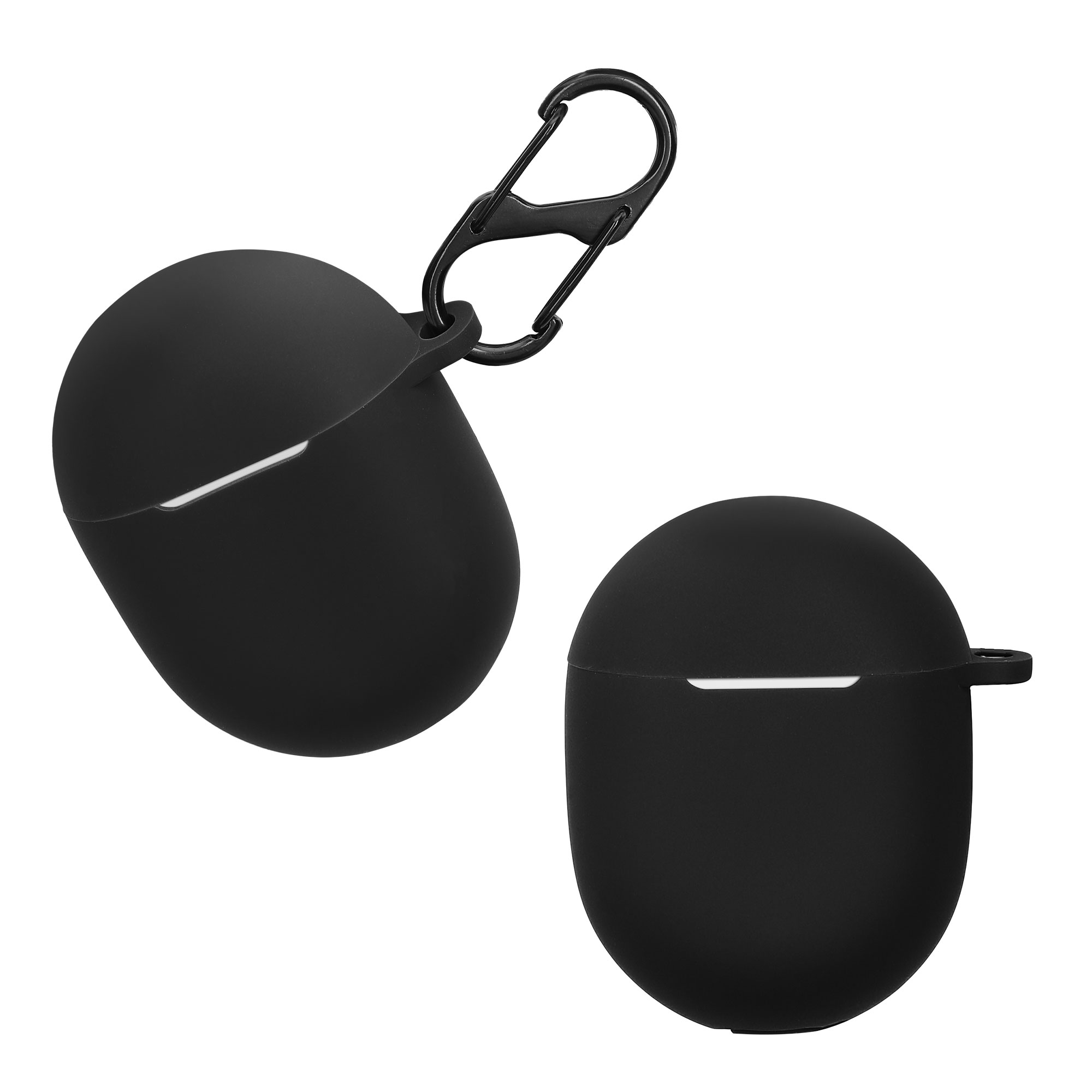 Obal pro Google Pixel Buds A Series kwmobile s karabinou silikonové - černá