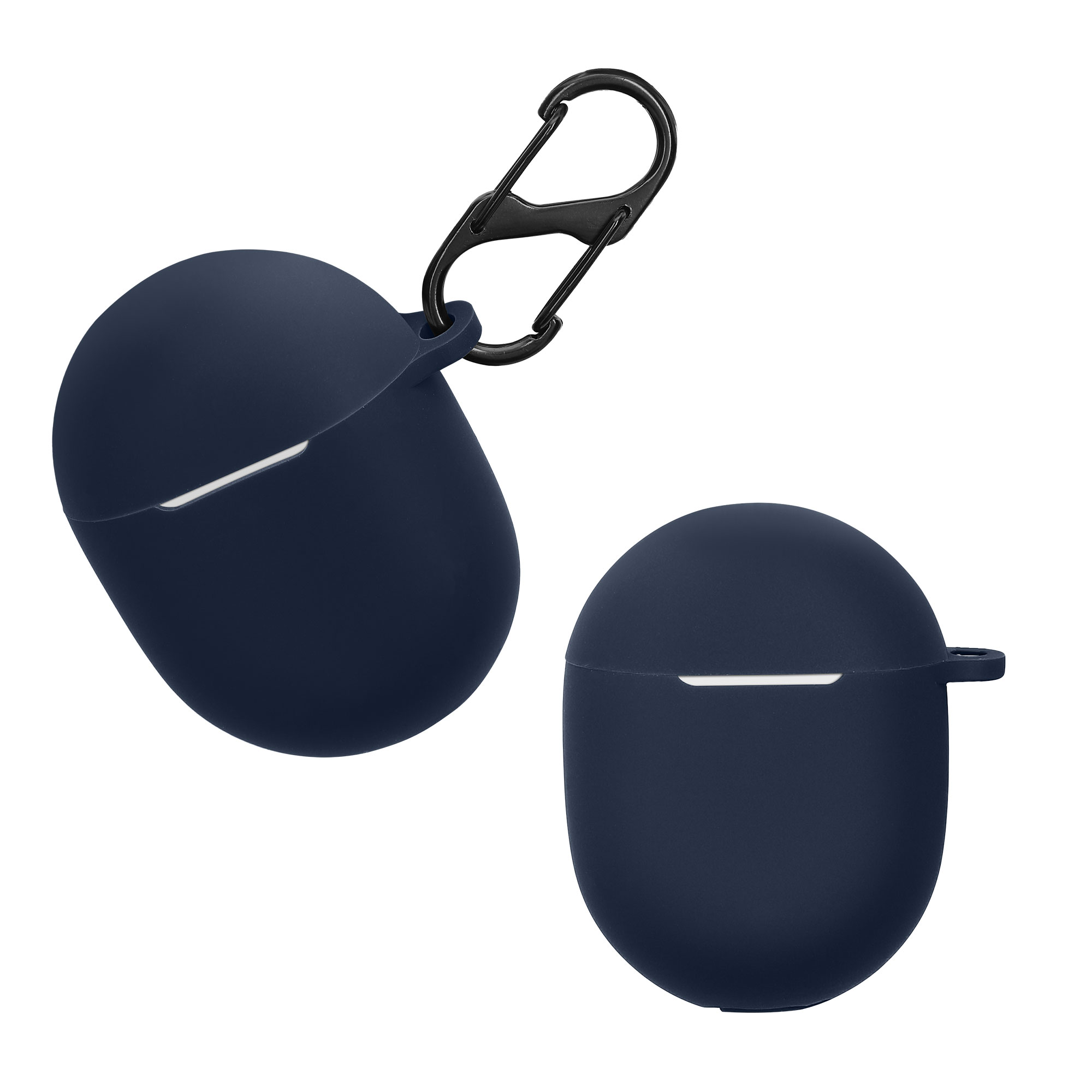 Obal pro Google Pixel Buds A Series kwmobile s karabinou silikonové - tmavě modrá