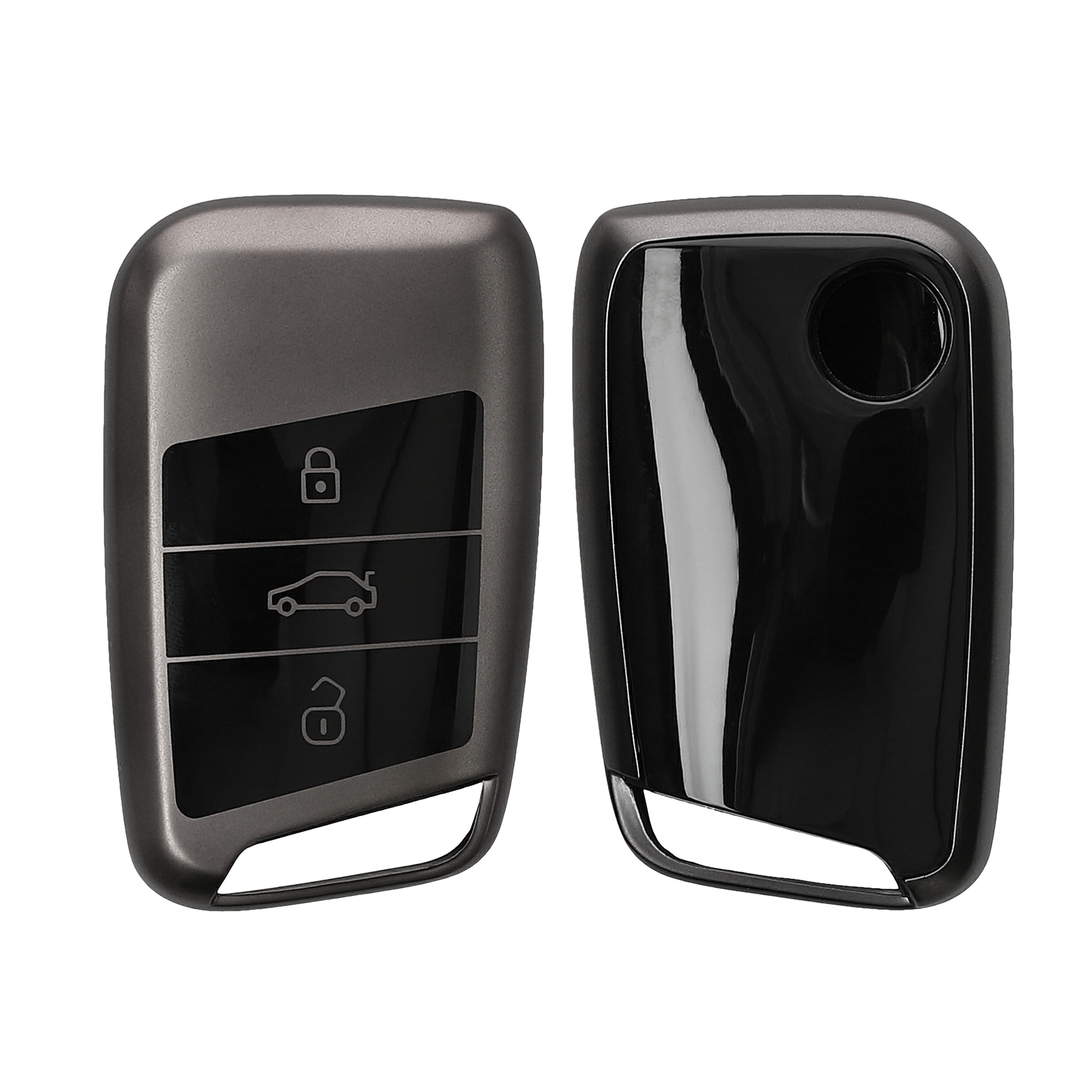Obal na klíč od auta pro VW klíč se 3 tlačítky (pouze Keyless Go) kwmobile TPU - matná černá / černá