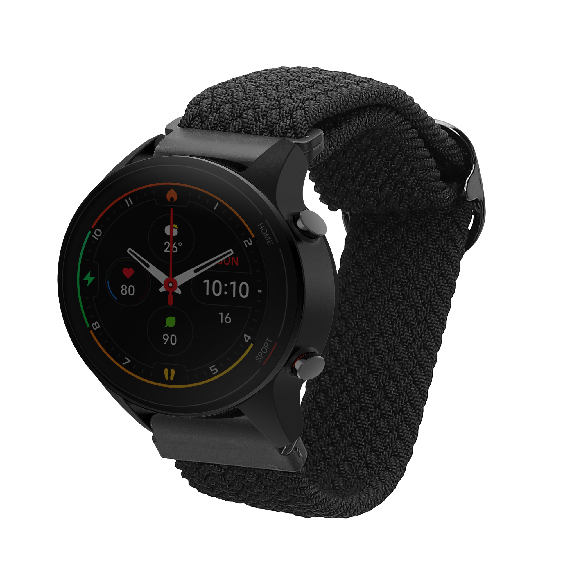 Řemínek na hodinky kwmobile nylonový pro Xiaomi Watch S4/S4 Sport/S3/S2/Watch S1 Active/Redmi Watch 5 Active, černá