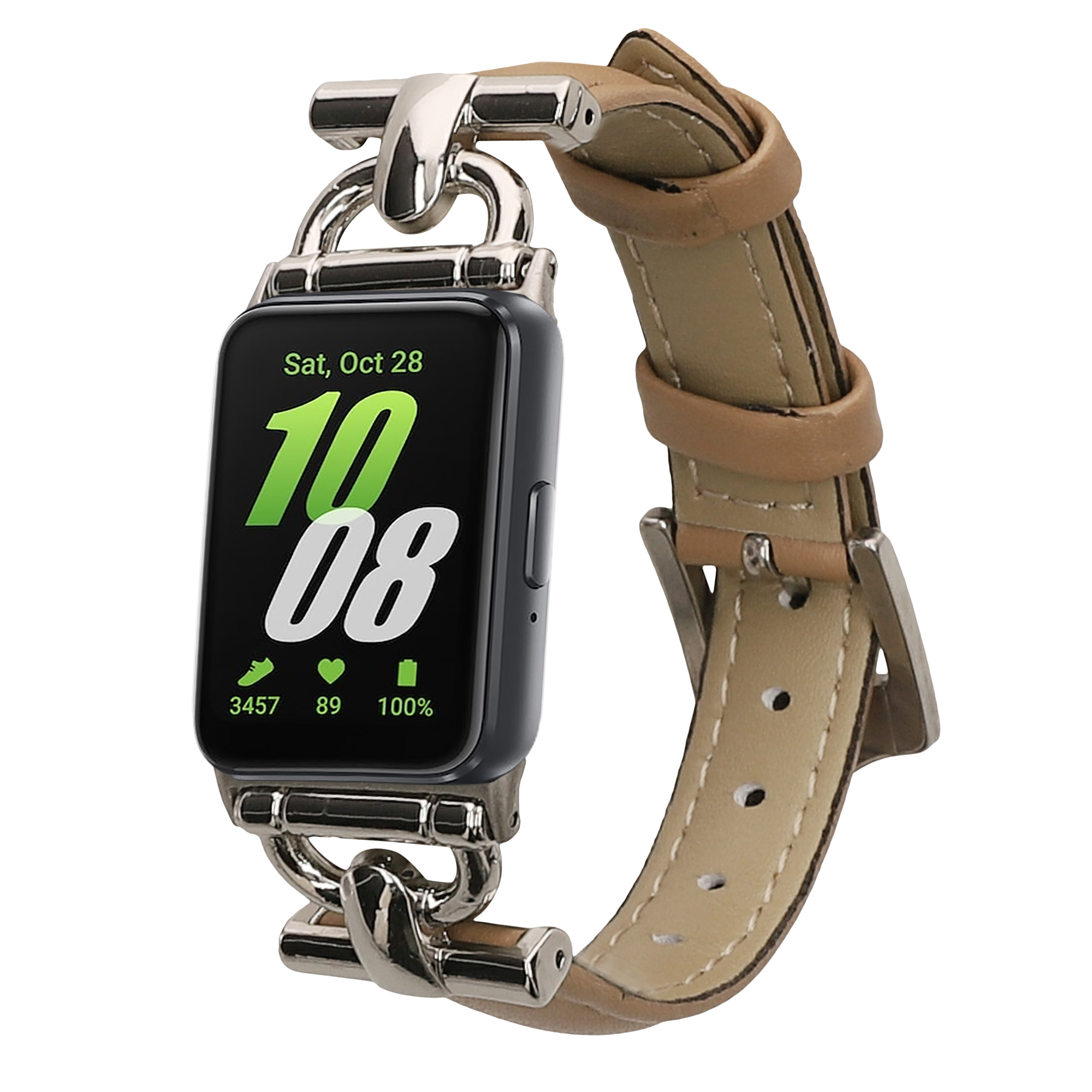 Kožený řemínek pro Samsung Galaxy Fit 3 kwmobile - světle hnědá