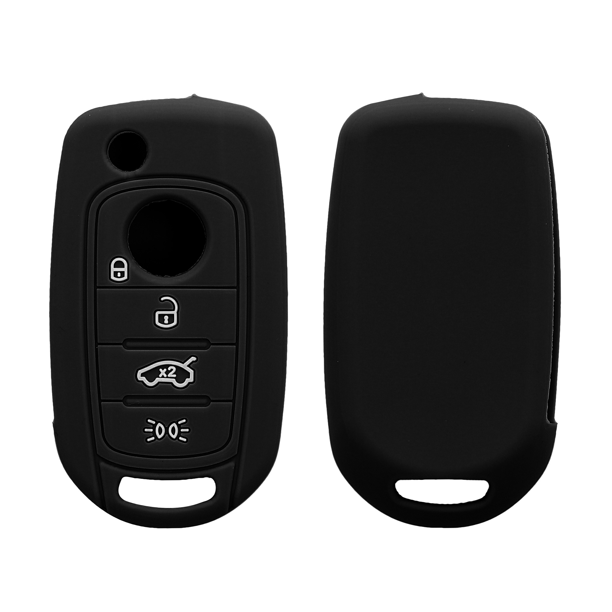 TPU pouzdro na klíč od auta Fiat 4 tlačítka Flip Key černé