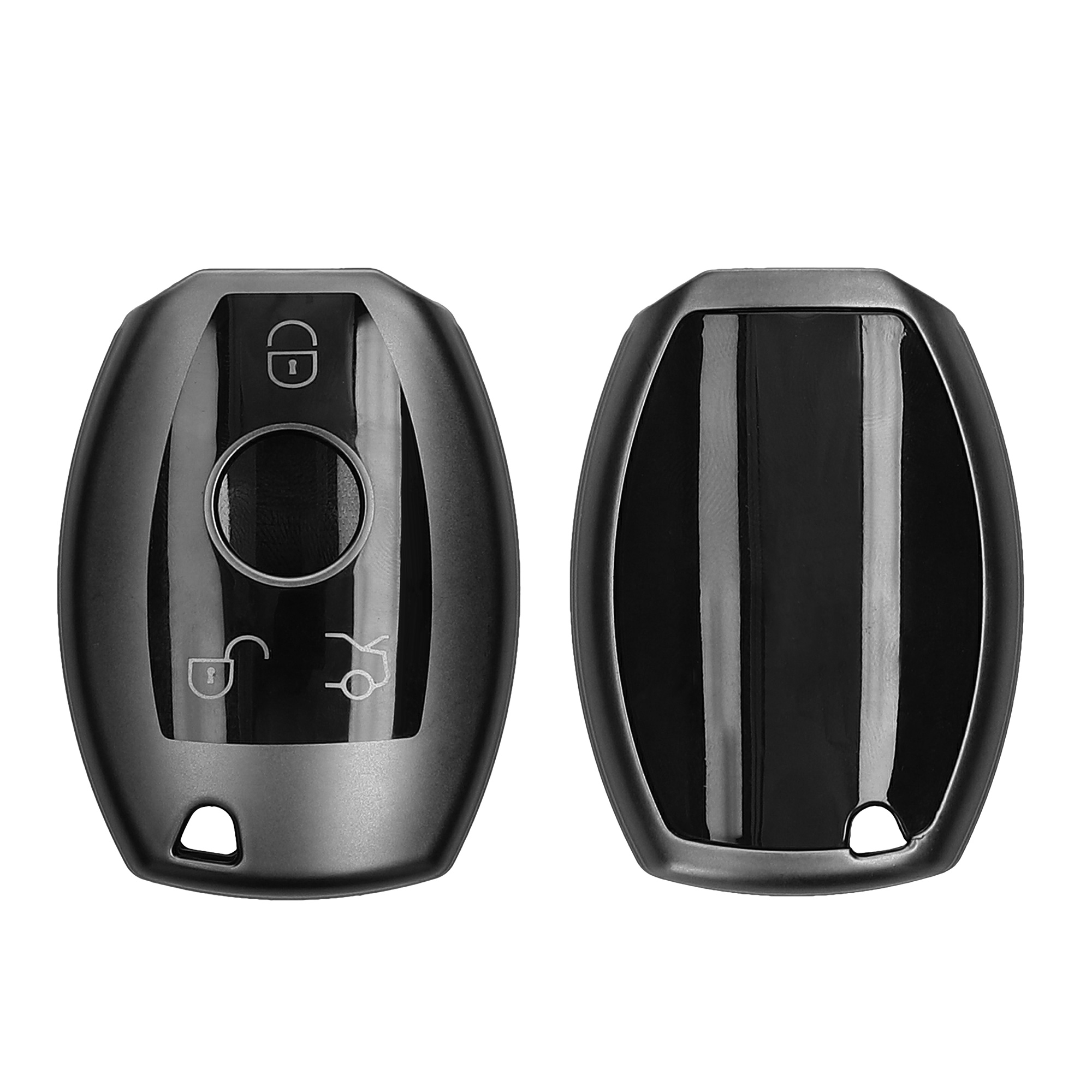 Pouzdro na klíč od auta kwmobile Mercedes-Benz 3 tlačítka Smart Key, černá matná / černá