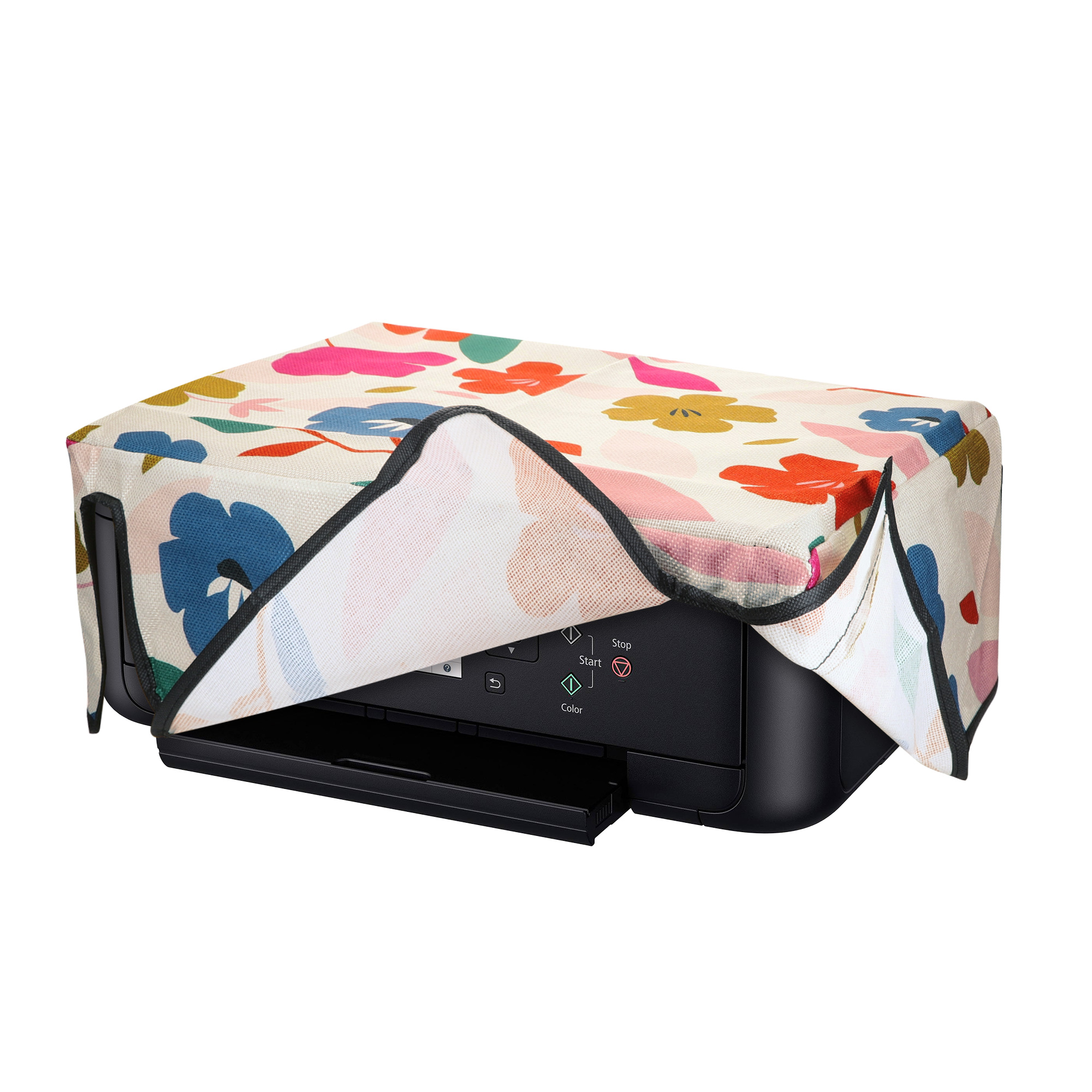 Ochranný obal Canon Pixma TS5150 kwmobile Colorful Flowers tmavě růžovo-tmavě modro-krémové
