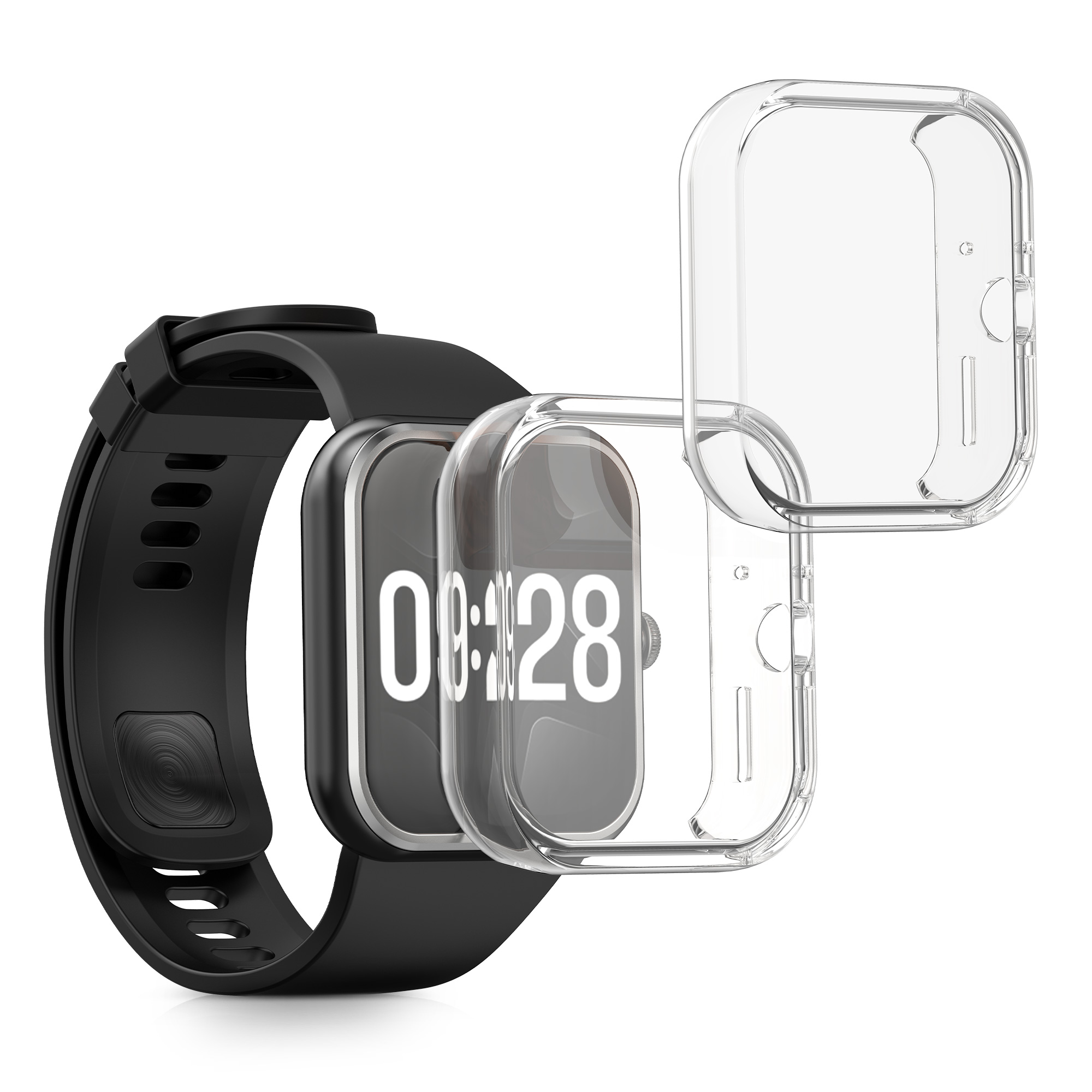 kwmobile ochranný kryt na chytré hodinky Redmi Watch 4 - transparentní