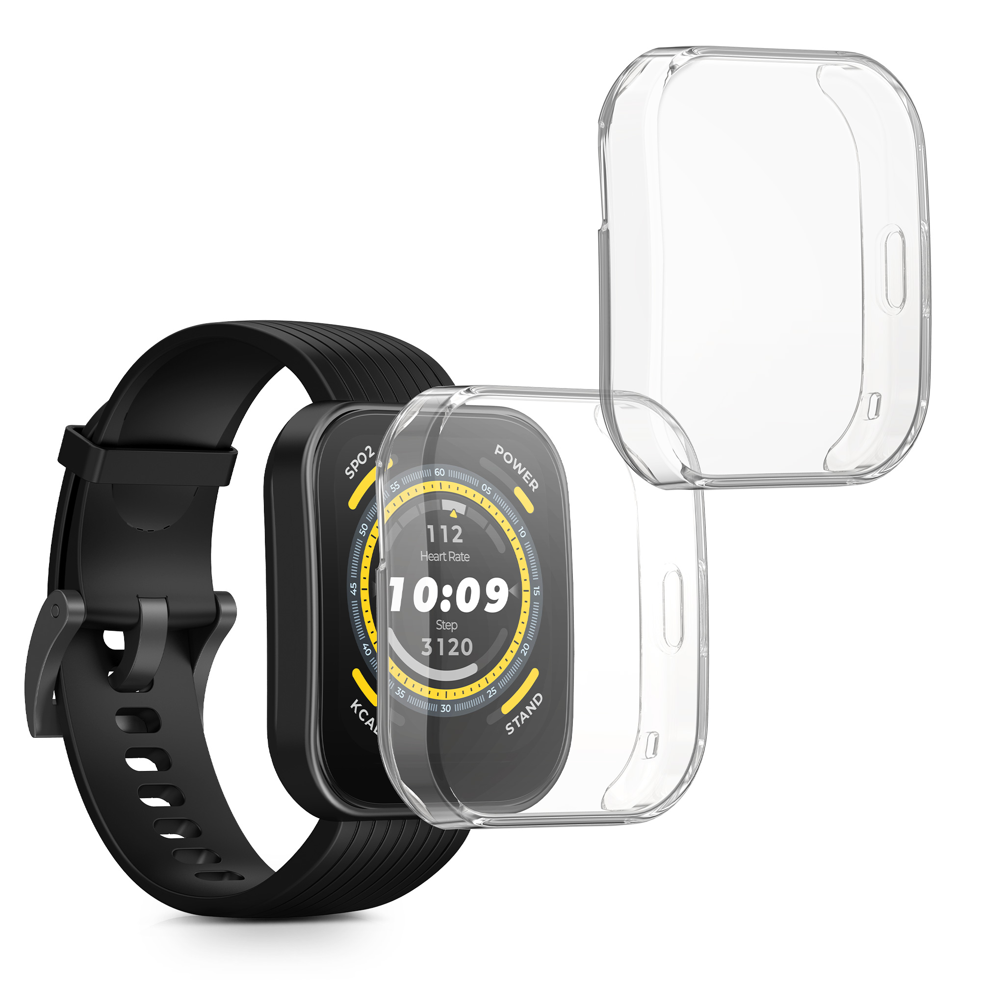 Sada 2 krytů s ochranou displeje pro Huami Amazfit Bip 5 kwmobile - transparentní 