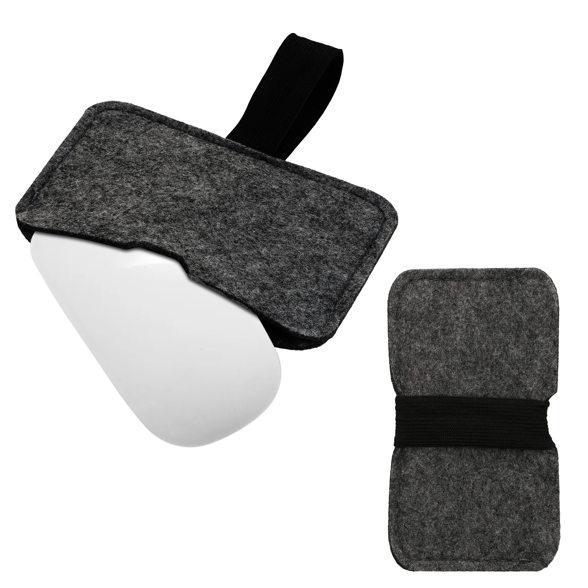 Plstěné pouzdro na myš Apple Magic Mouse 1 / 2 / Logitech Pebble kwmobile ‑ tmavě šedá / černá