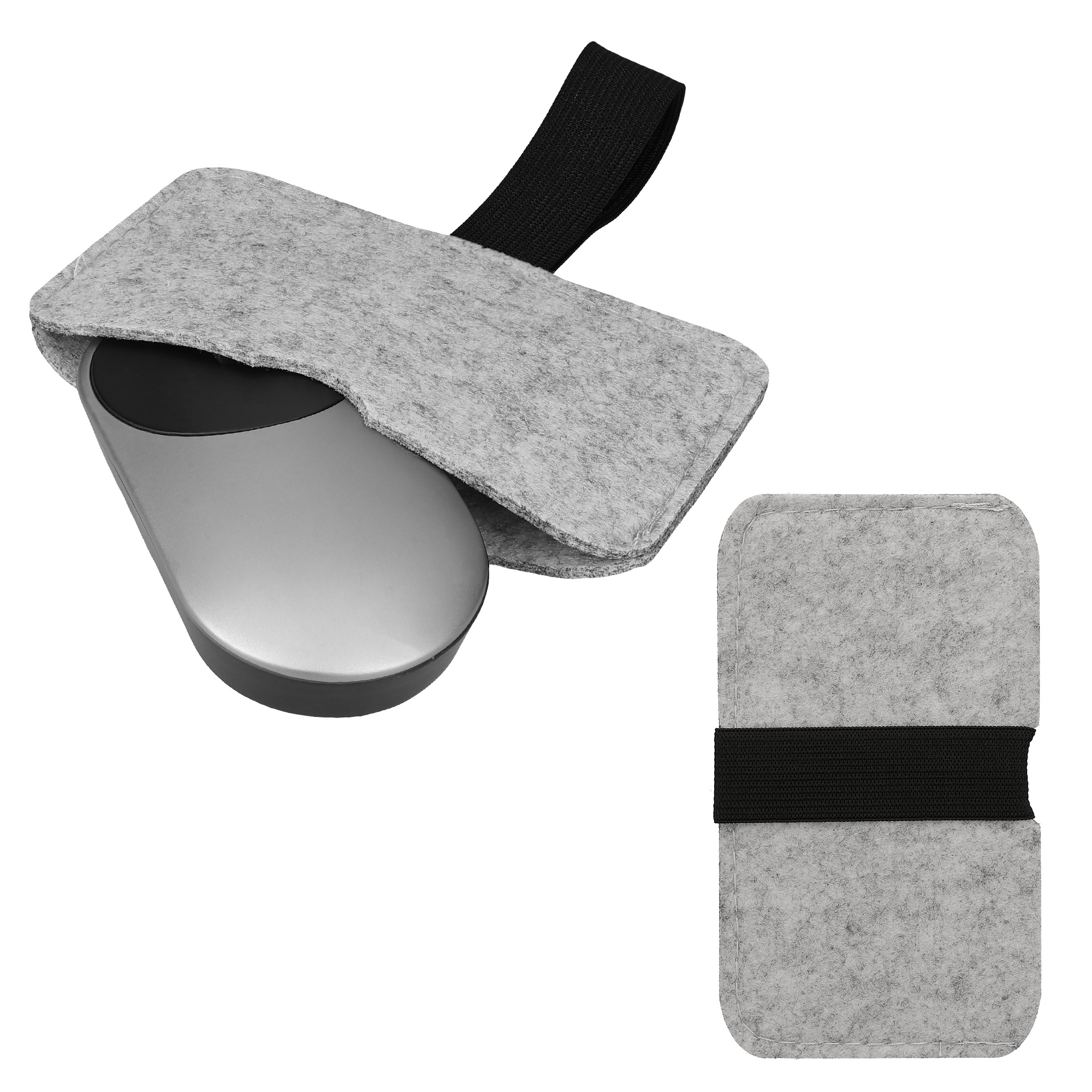 Plstěné pouzdro na myš Apple Magic Mouse 1 / 2 / Logitech Pebble kwmobile ‑ světle šedá / černá