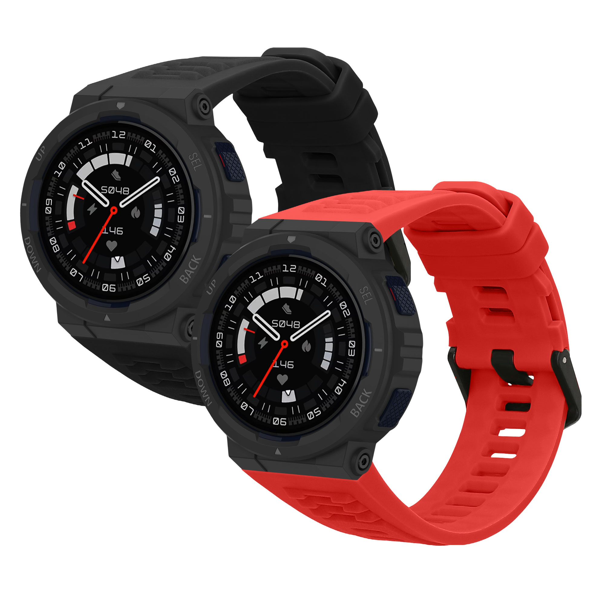 Sada 2 řemínků pro Amazfit Active Edge (A2212) kwmobile - černá a červená