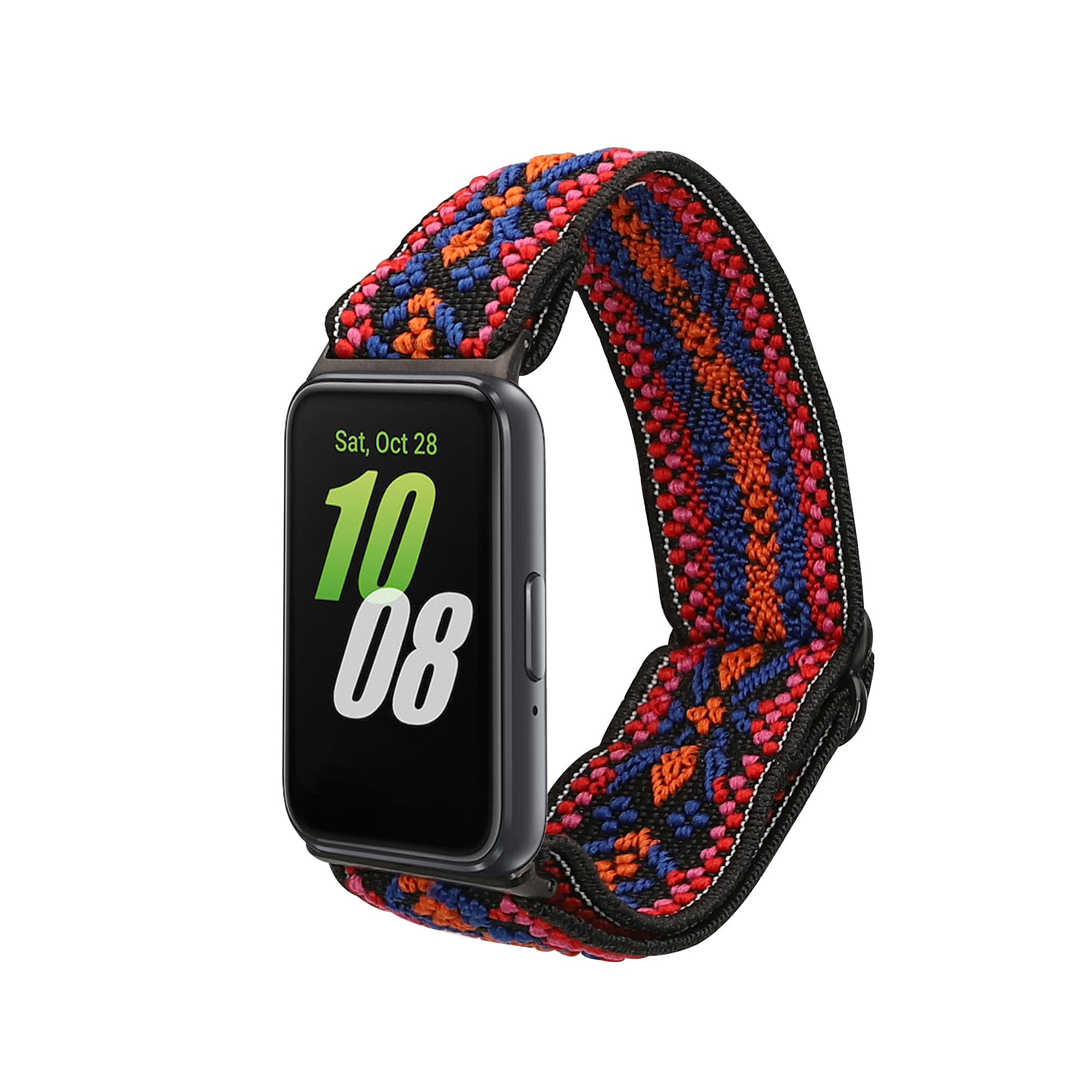 Nylonový řemínek na chytré hodinky Samsung Galaxy Fit 3 kwmobile oranžovo-červeno-modrý