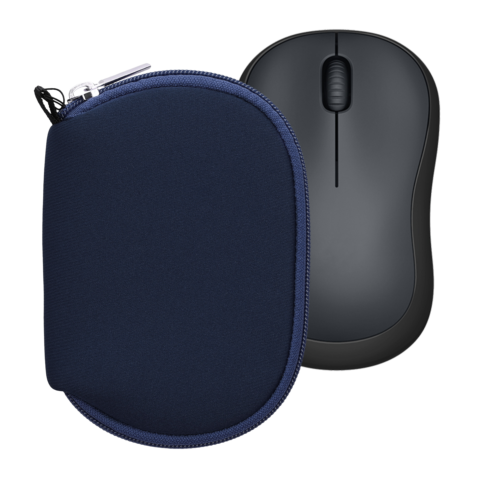 Neoprenové pouzdro na myš Logitech M220 SILENT / M235 / M185 se zipem kwmobile ‑ tmavě modrá