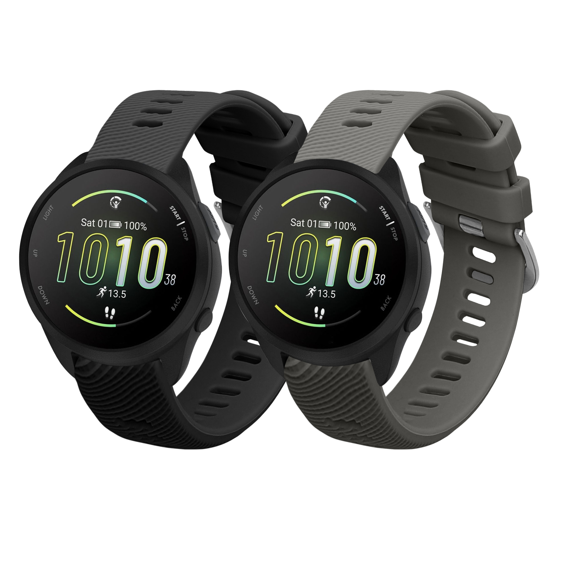 Řemínky pro Garmin Forerunner 165 / Forerunner 165 Music kwmobile silikonové - 2x náhradní silikonové řemínky na hodinky