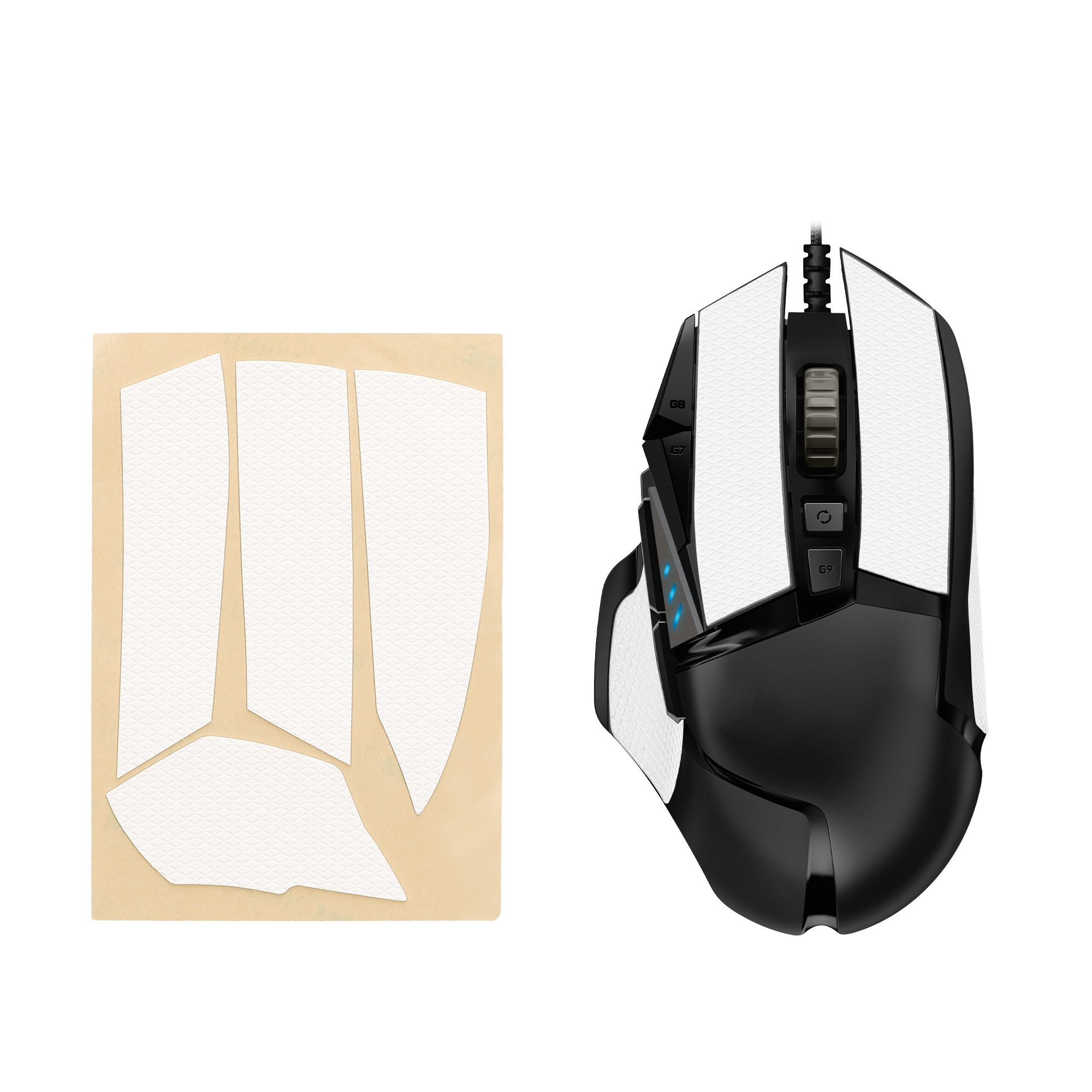 Grip tape ekokůže herní myš Logitech G502 kwmobile bílá