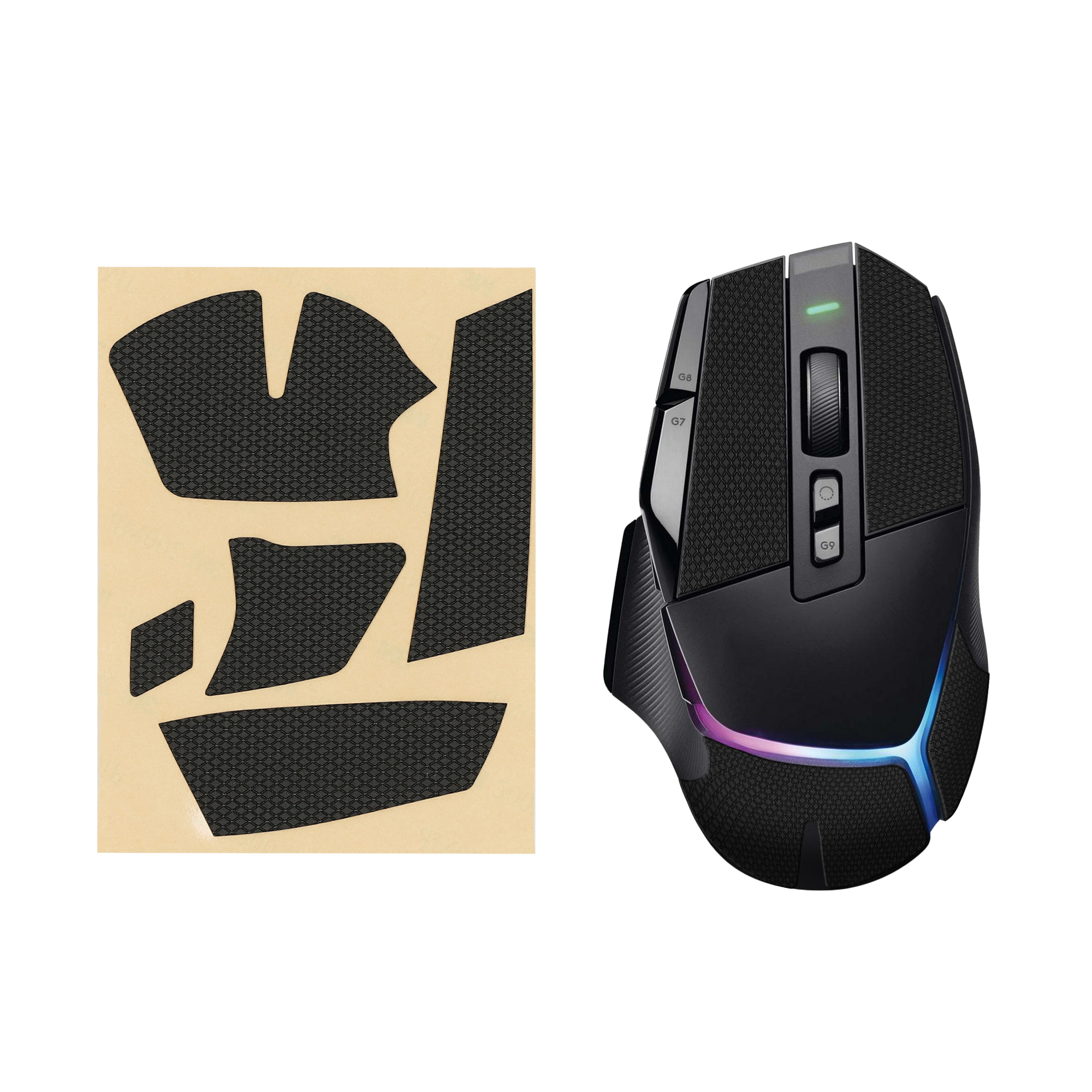 Protiskluzová páska na myš pro Logitech G502 X Plus kwmobile z eko kůže - černá