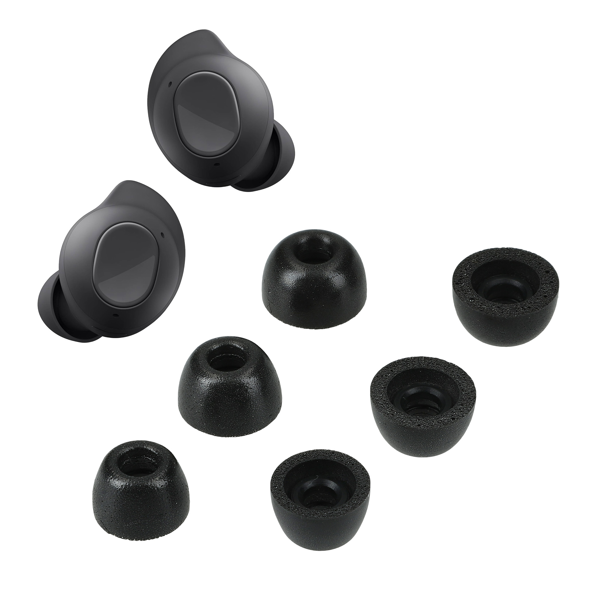 6x špuntíky do sluchátek pro Samsung Galaxy Buds FE kwmobile - náhradní ušní polštářky černá