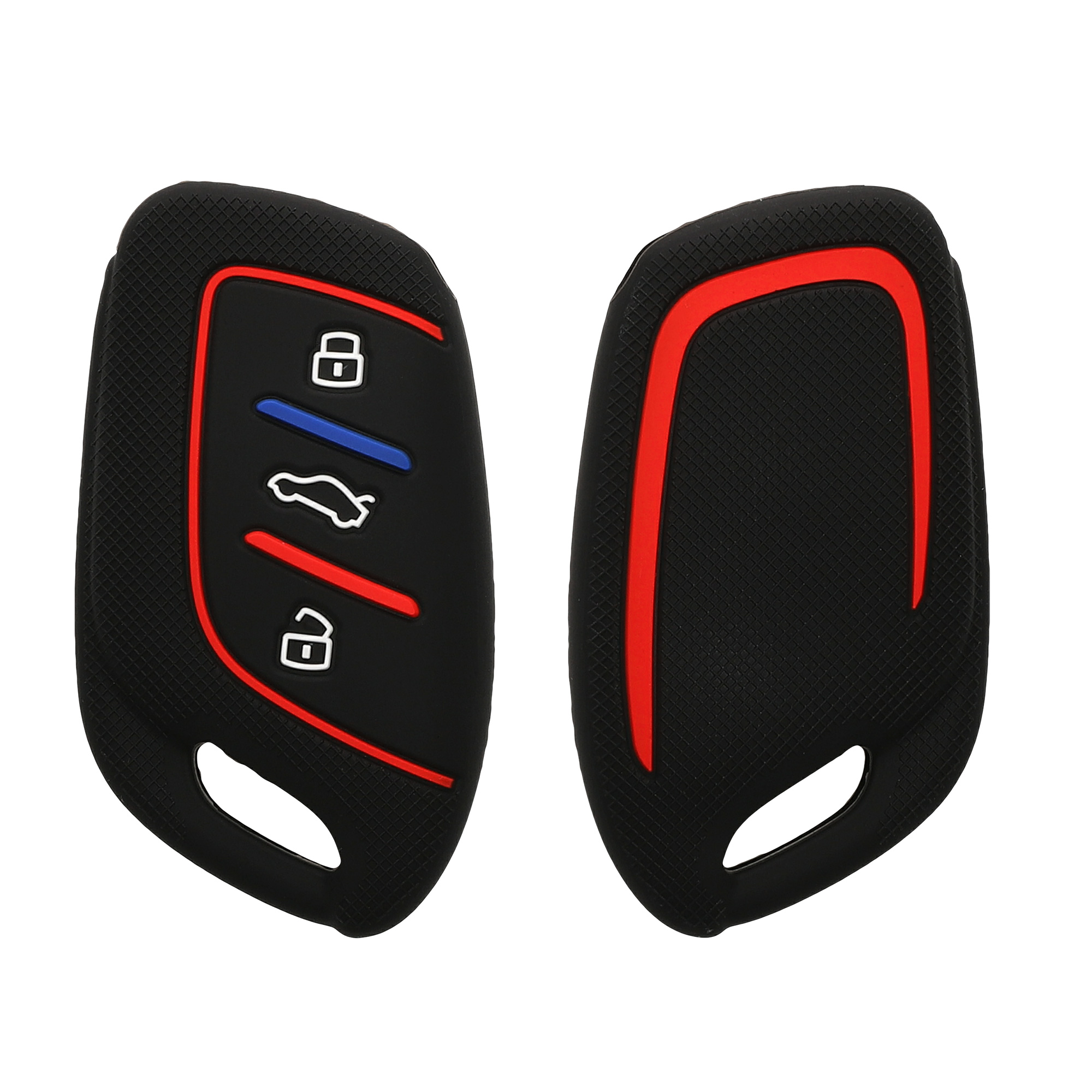 Pouzdro na klíč od auta kwmobile MG 3 tlačítka ZS/MG4/MG5/MG6, černá / červená / modrá