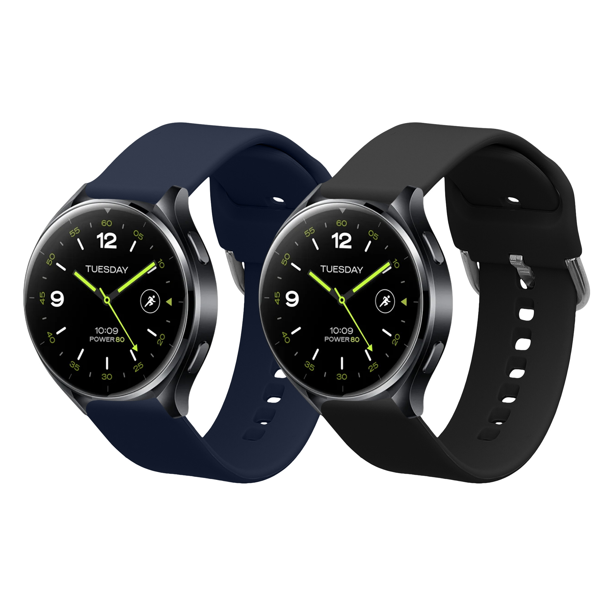 Řemínek kwmobile pro Xiaomi Watch 2 / OPPO Watch X / Oneplus 2 - 2 ks - černá / tmavě modrá