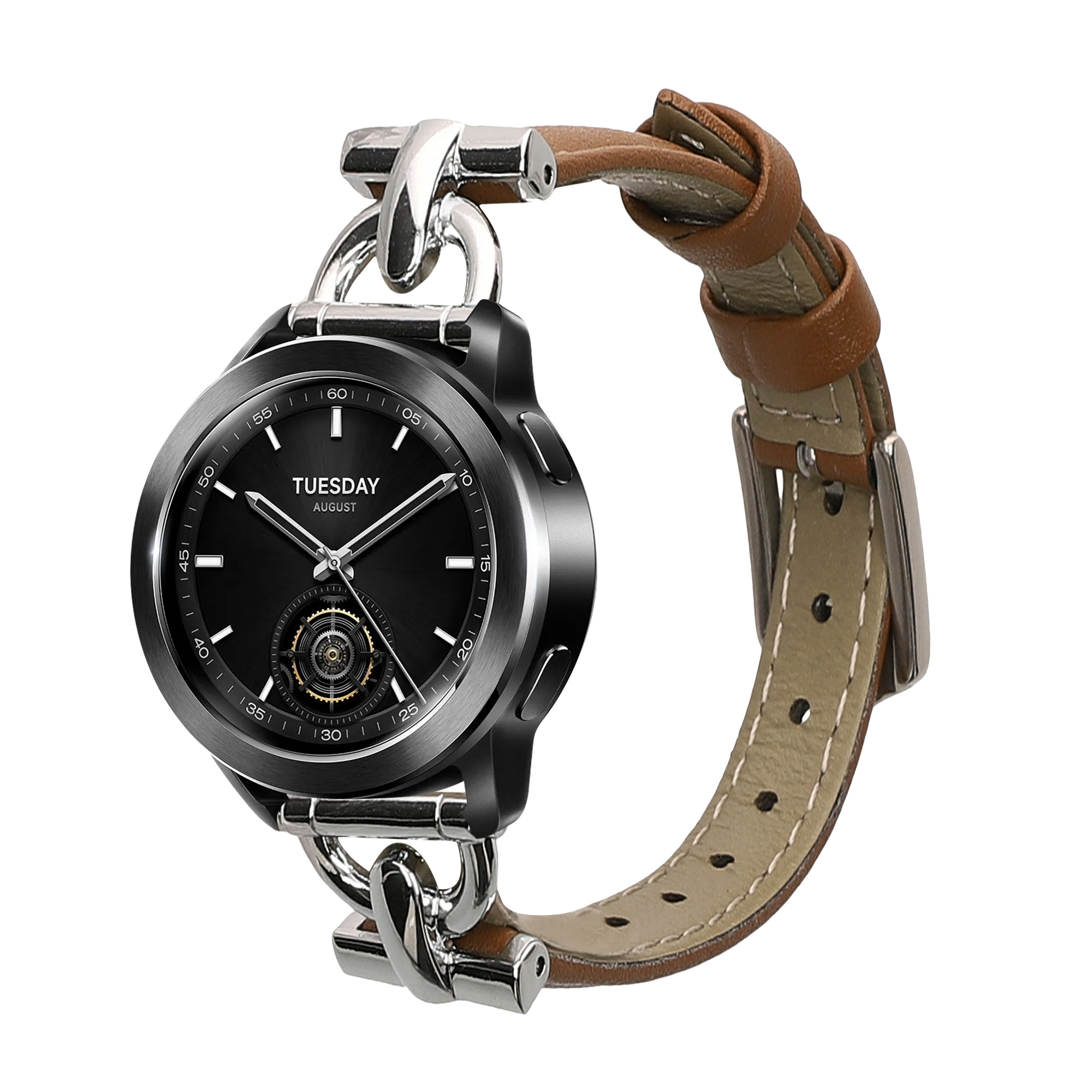 Řemínek na hodinky kwmobile kožený pro Xiaomi Watch S1 Active / S1 Pro / S2 / S3 / Watch 2 Pro, světle hnědá