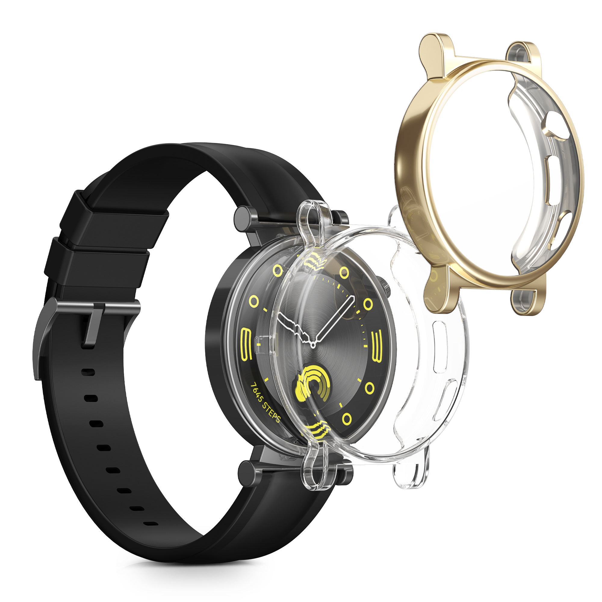 Silikonový kryt hodinky Huawei Watch GT4 41mm sada 2 ks průhledná/zlatá kwmobile