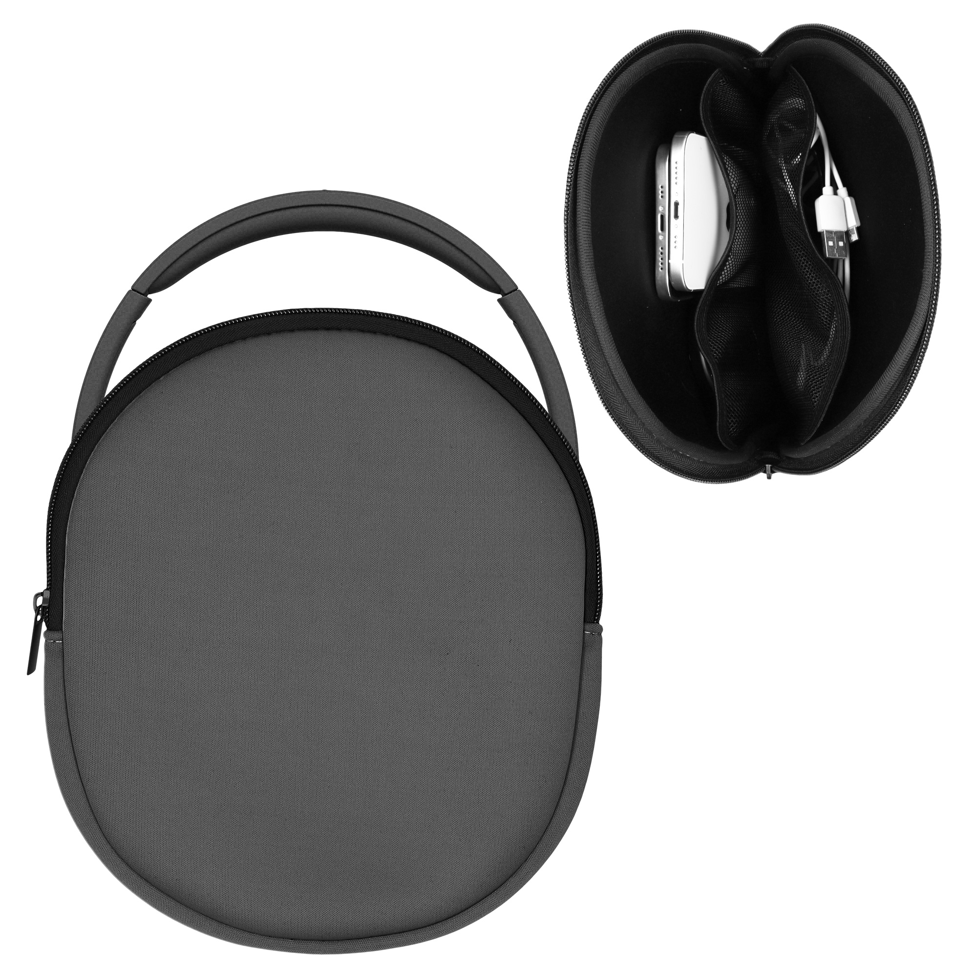 Pouzdro na sluchátka kwmobile 23 x 21 cm šedý