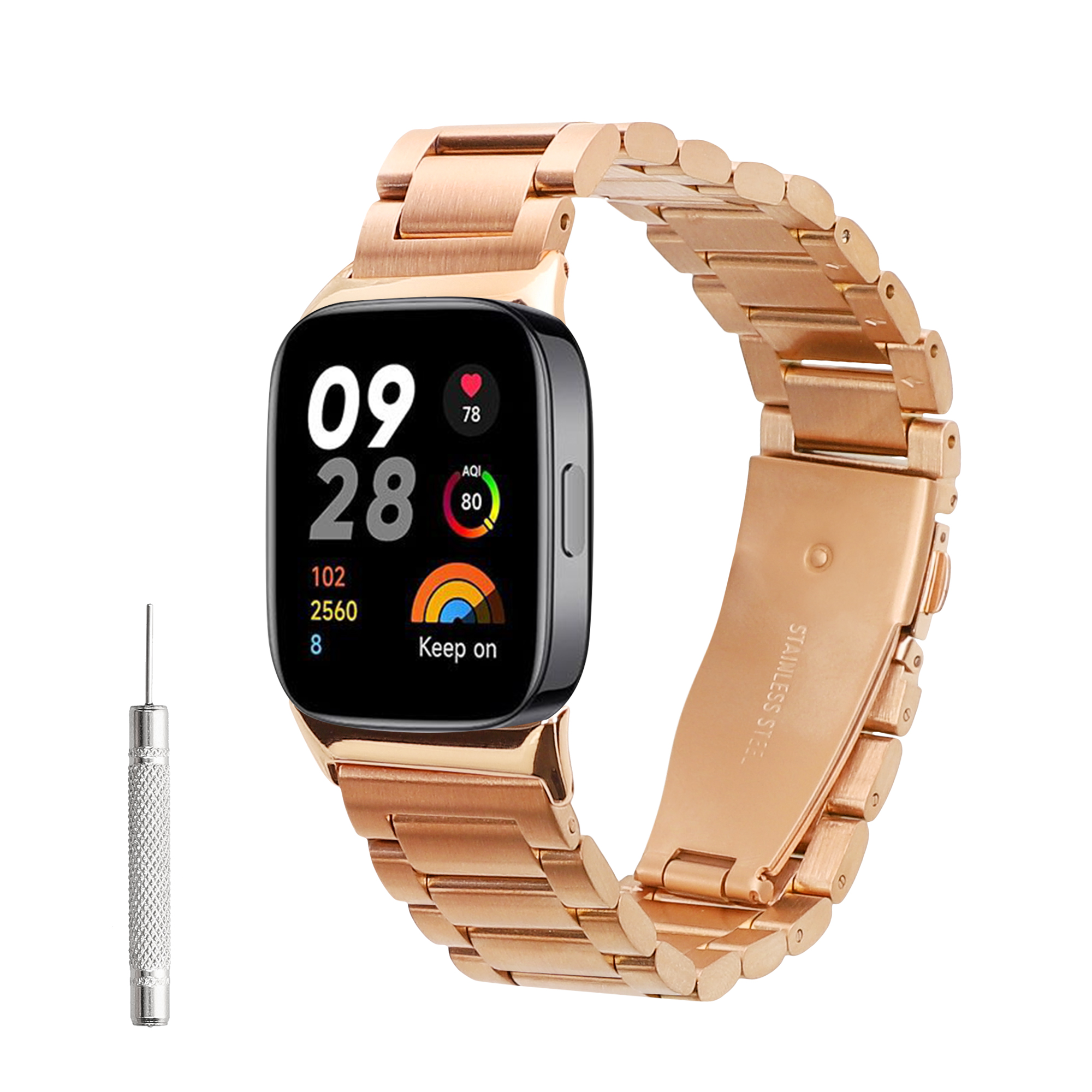 Řemínek Xiaomi Smart Band 8 Pro / Band 9 Pro / Redmi Watch 5 / Redmi Watch 4 kwmobile - růžově zlatá