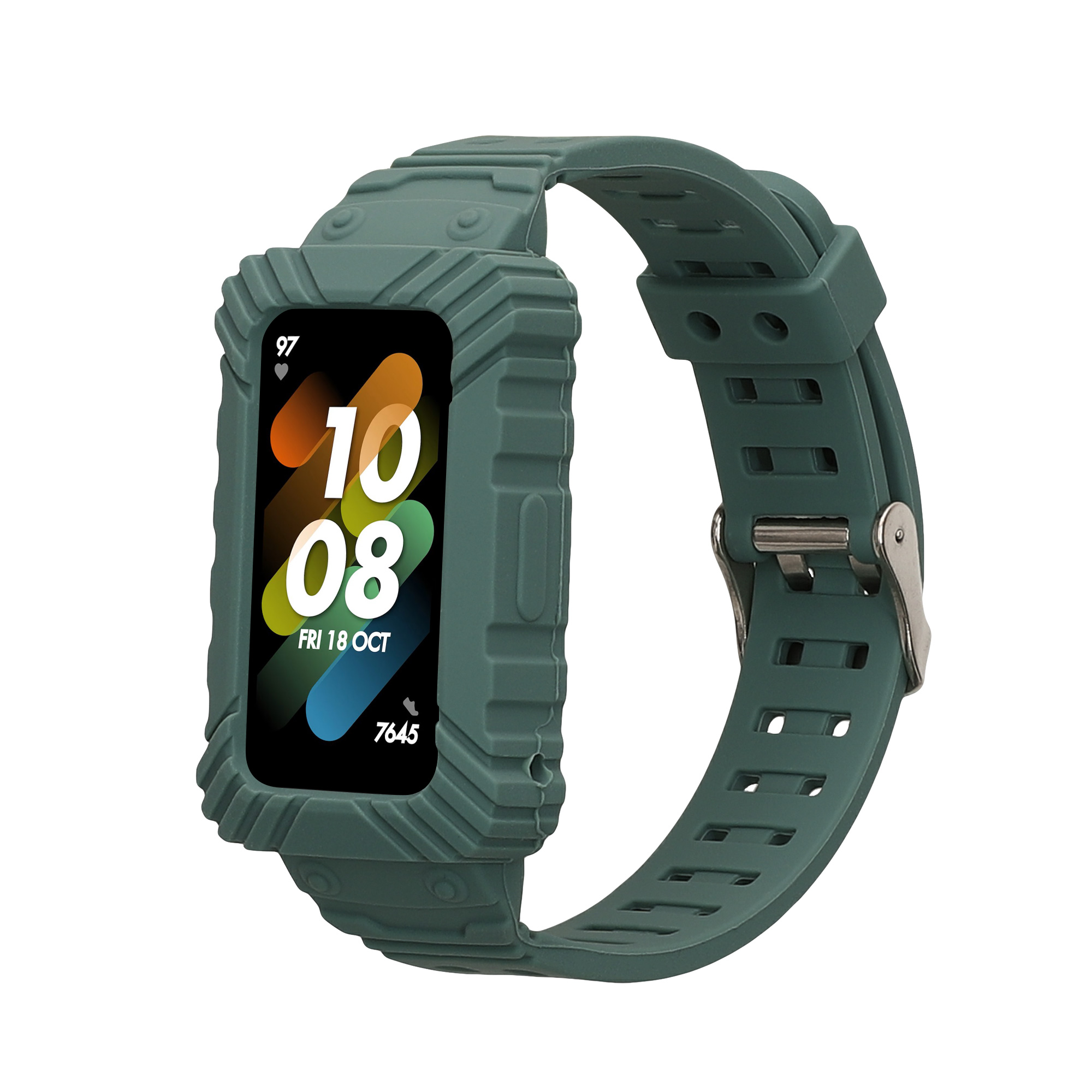 Silikonový řemínek pro Huawei Band 9 / 8 / 7 / 6 Pro a Honor Band 7 / 6 kwmobile ‑ zelená