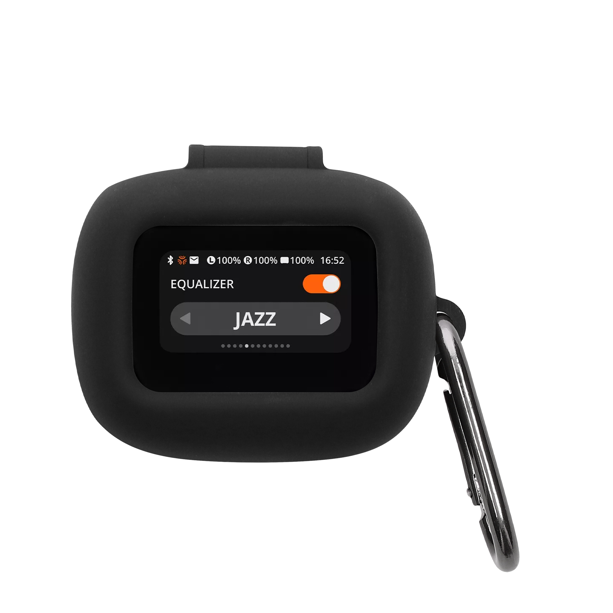 Obal pro JBL Live Flex 3 / Live Buds 3 / Live Beam 3 kwmobile s karabinou silikonové - černá