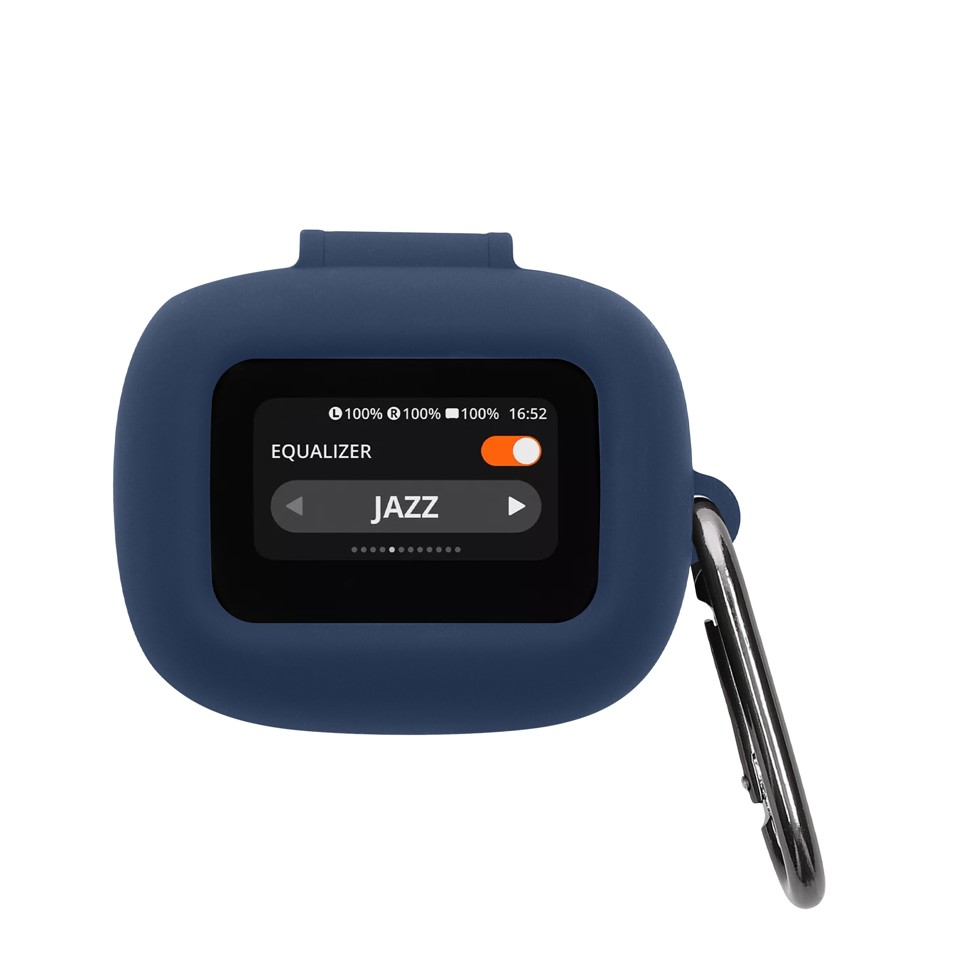 Obal pro JBL Live Flex 3 / Live Buds 3 / Live Beam 3 kwmobile s karabinou silikonové - tmavě modrá