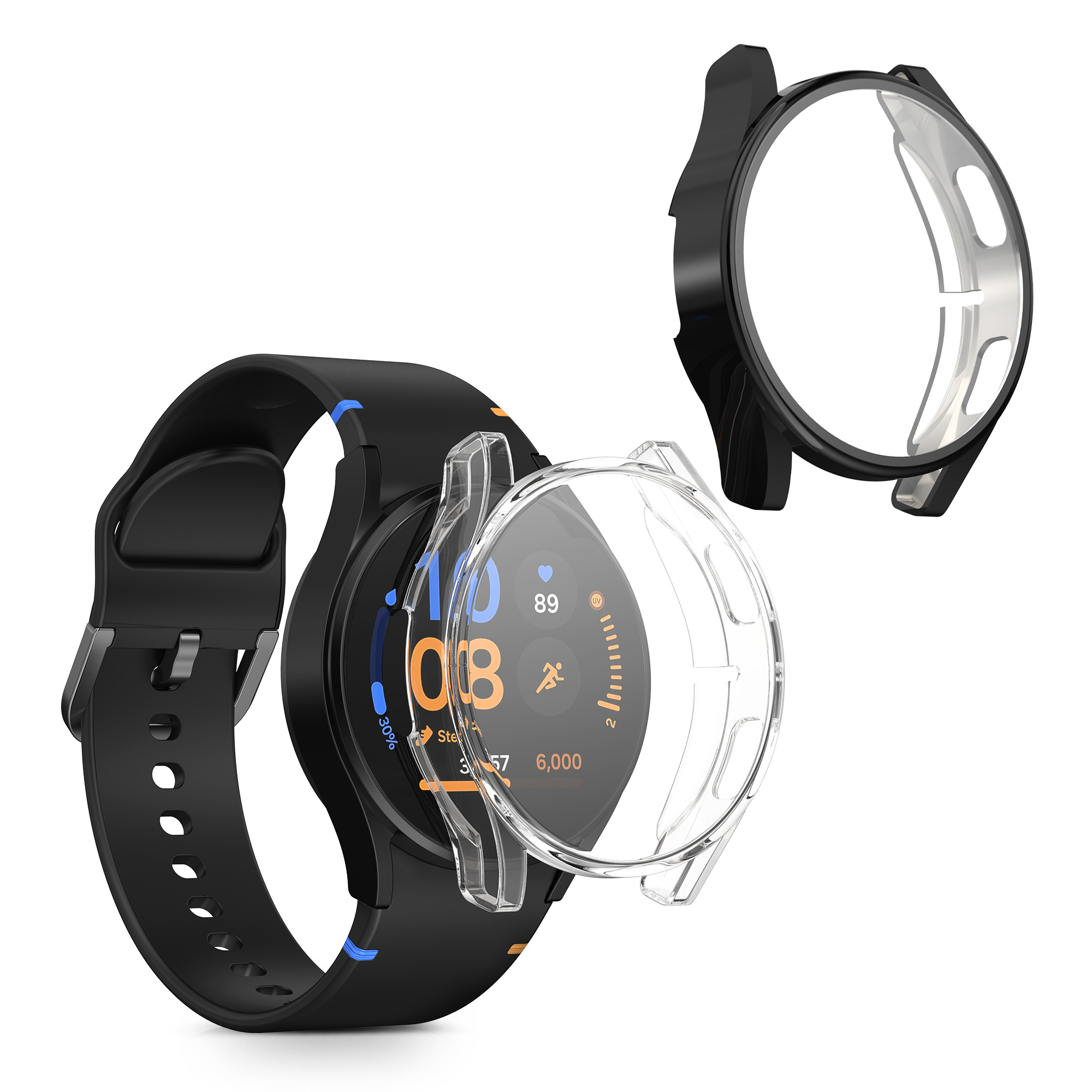 2x Ochranná fólie na hodinky Galaxy Watch FE 40mm kwmobile transparentní/černý