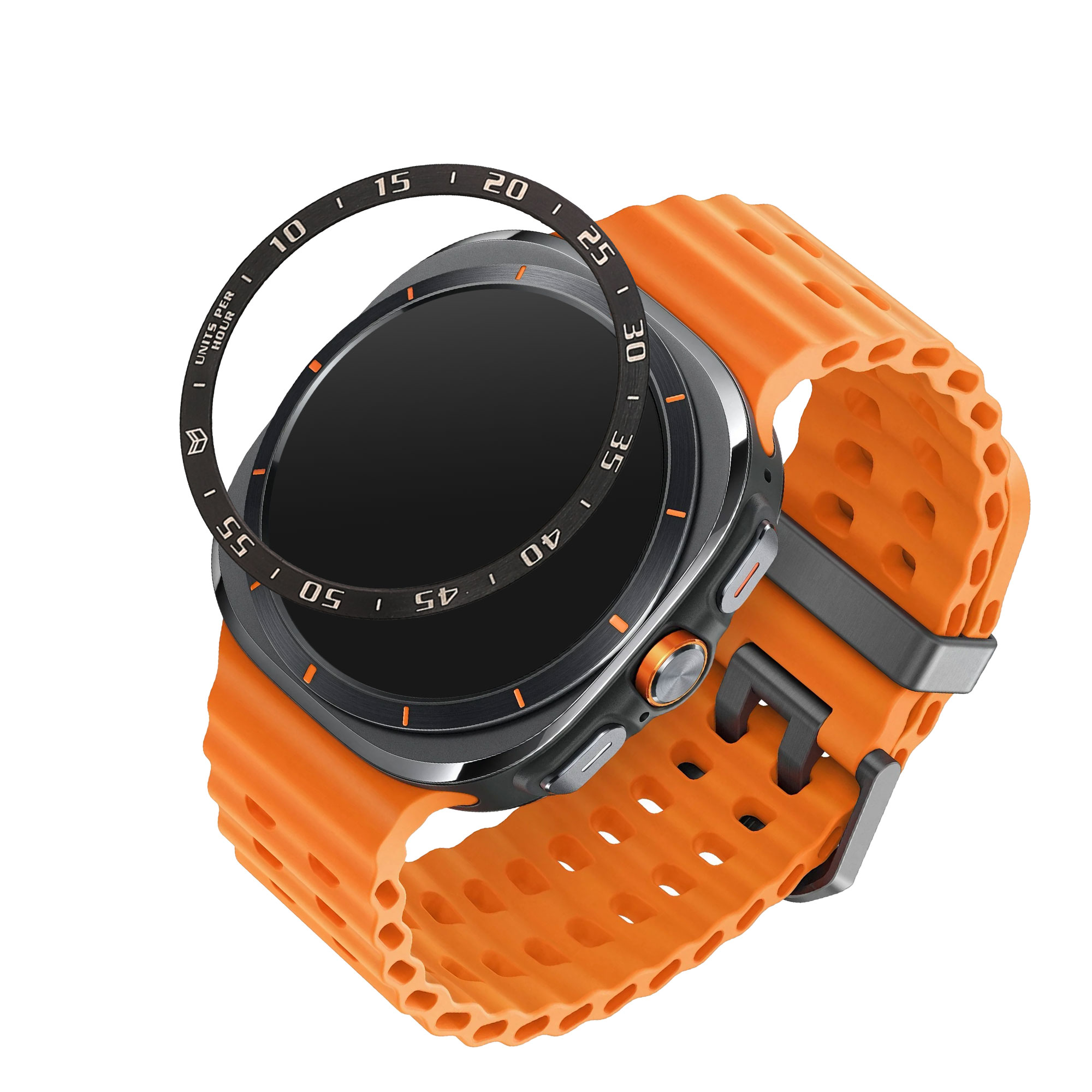 Ochranný rámeček na hodinky Galaxy Watch Ultra 47mm kwmobile černý/stříbrný