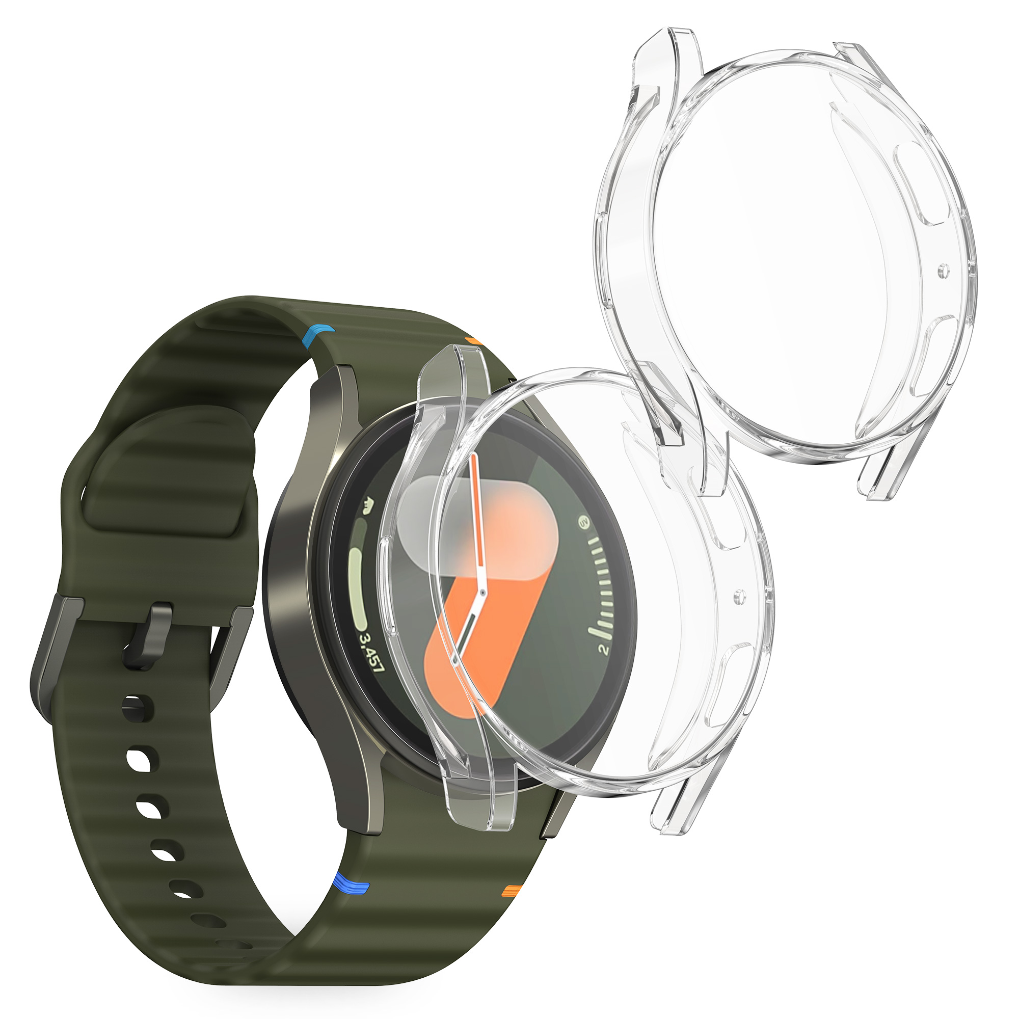 2x obal s ochranným sklem pro Samsung Galaxy Watch 7 40mm kwmobile silikonové - transparentní