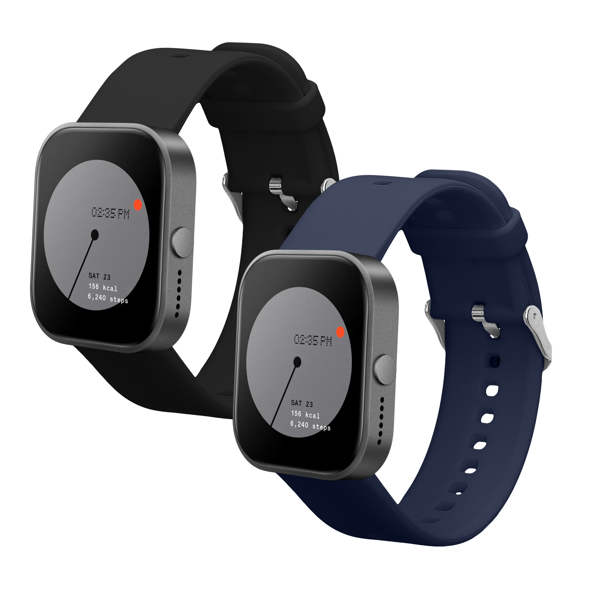 Řemínek na hodinky kwmobile silikonový pro CMF Watch Pro 2 / Watch Pro 1, černá / tmavě modrá, 2 ks