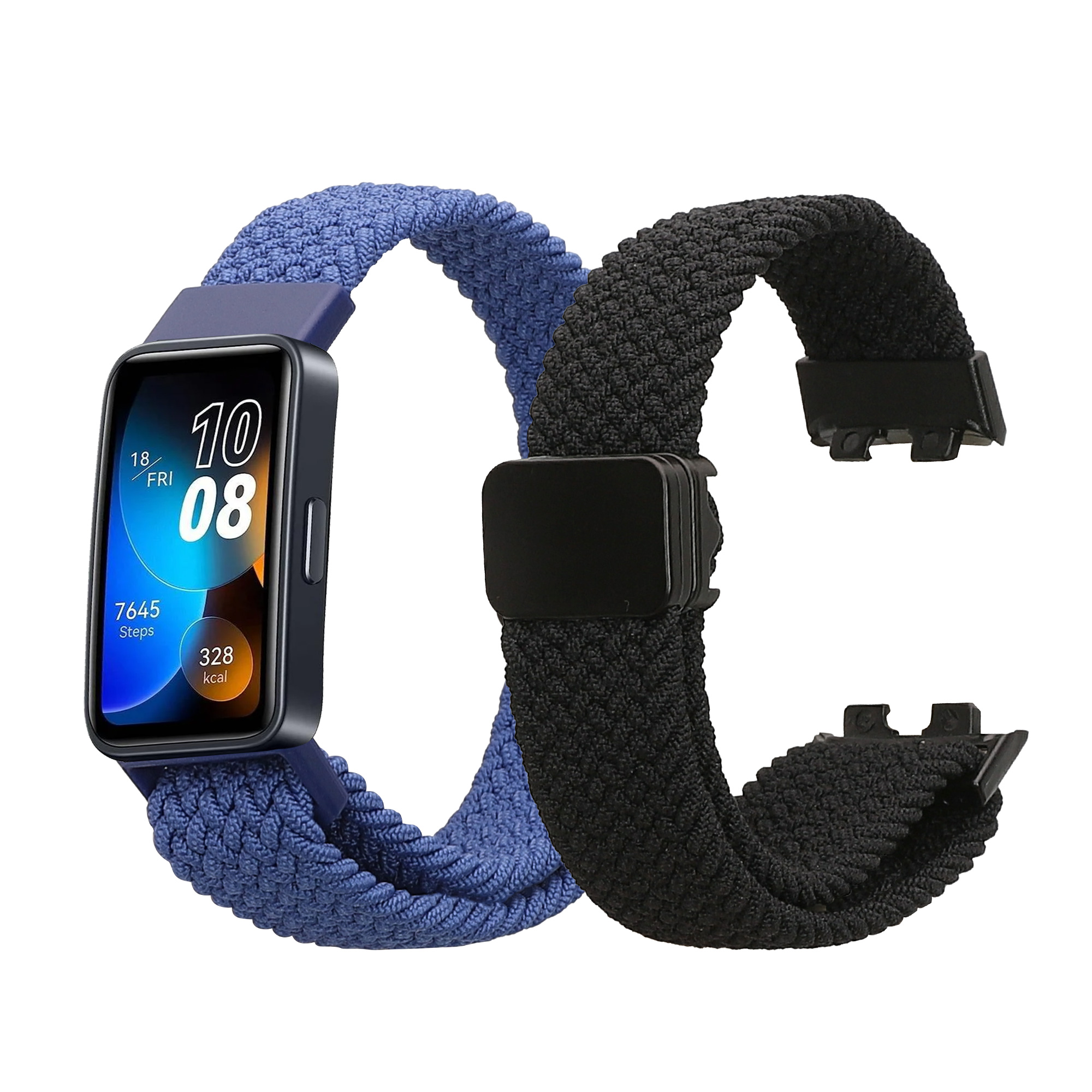 Řemínek na chytré hodinky pro Huawei Band 10 / 9 / 8 kwmobile nylonové - černá / modrá