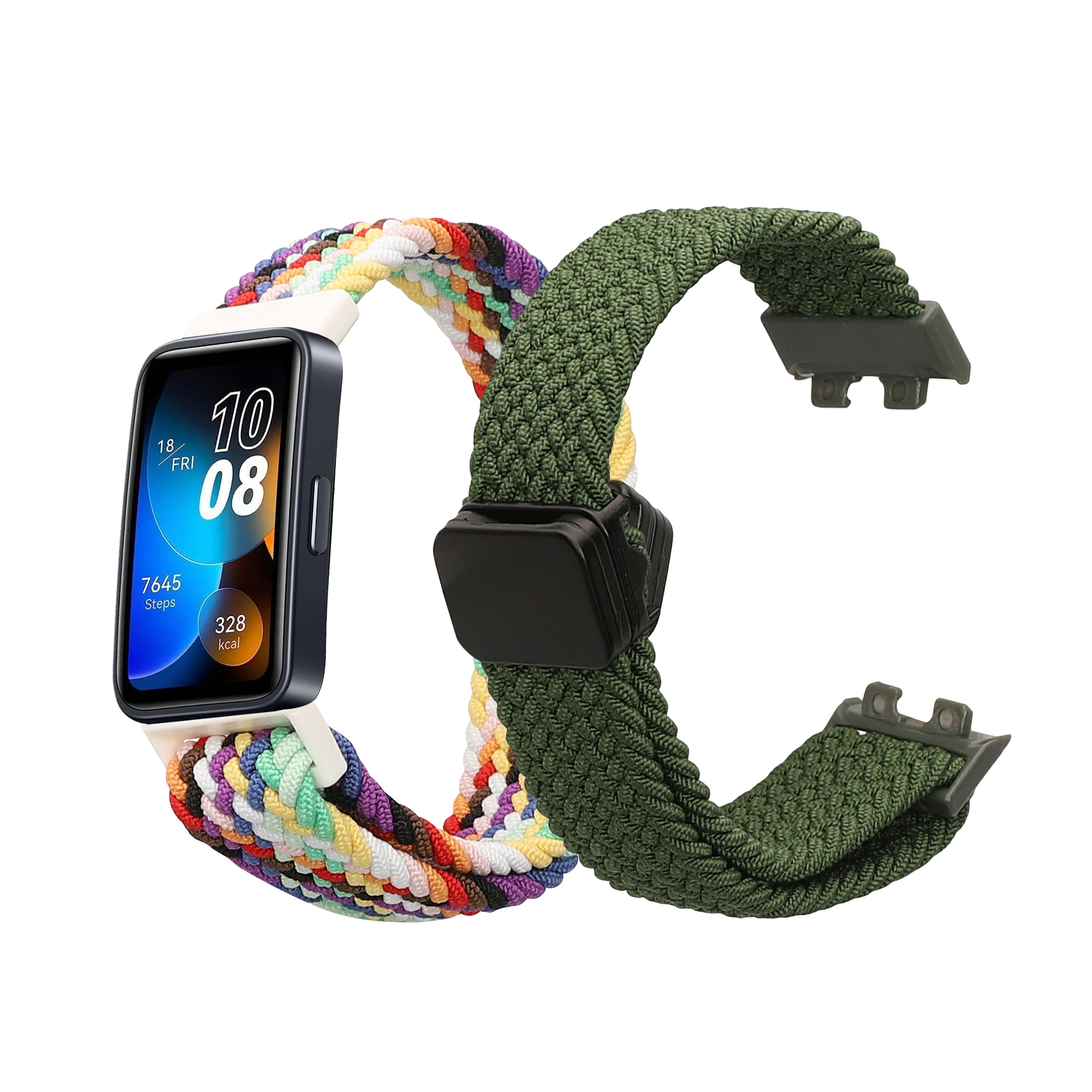 Řemínek na chytré hodinky pro Huawei Band 10 / 9 / 8 kwmobile nylonové - tmavě zelená / více barev