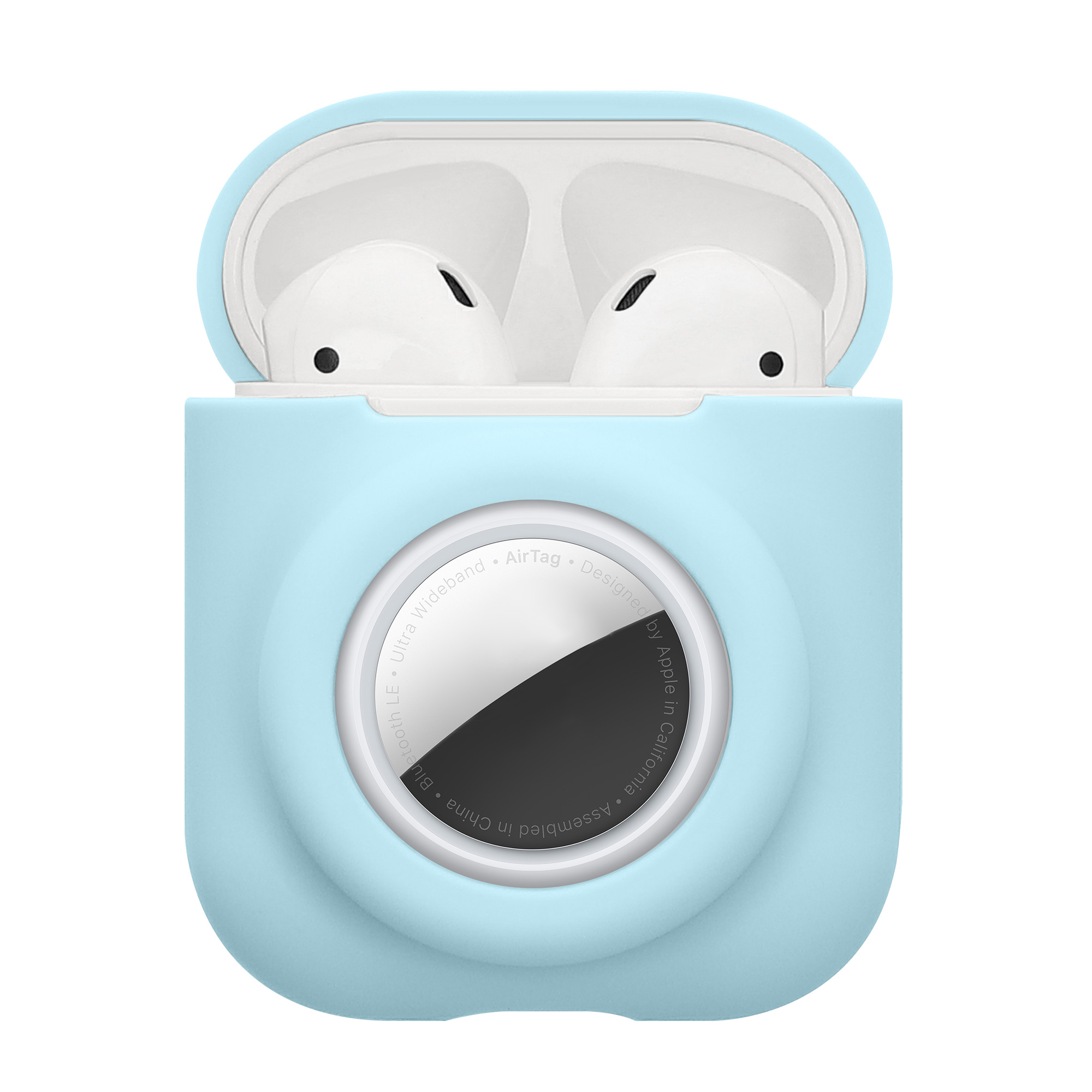 Obal pro Apple Airpods 1 & 2 kwmobile s karabinou silikonové - světle modrá