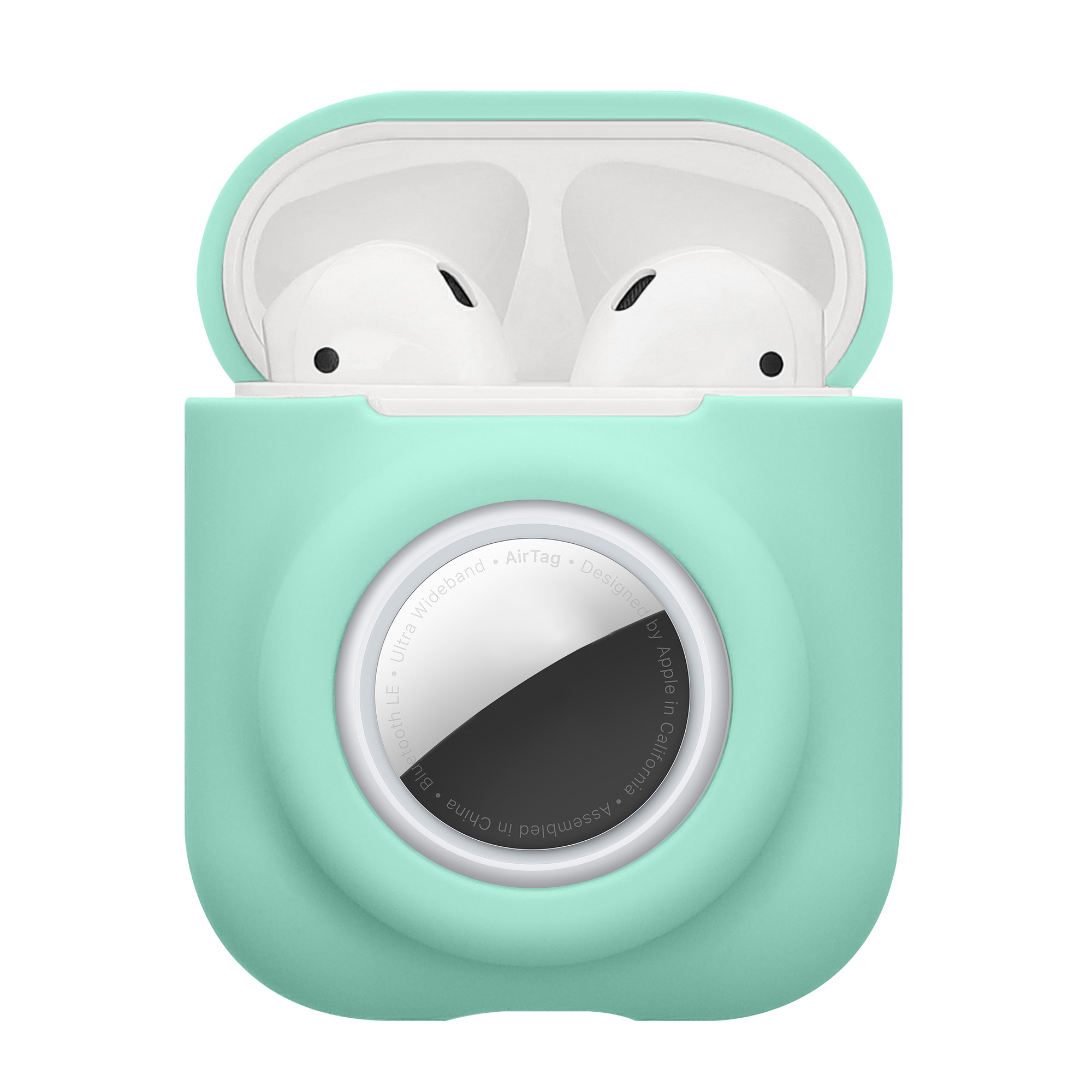 Obal pro Apple Airpods 1 & 2 kwmobile s karabinou silikonové - mátová