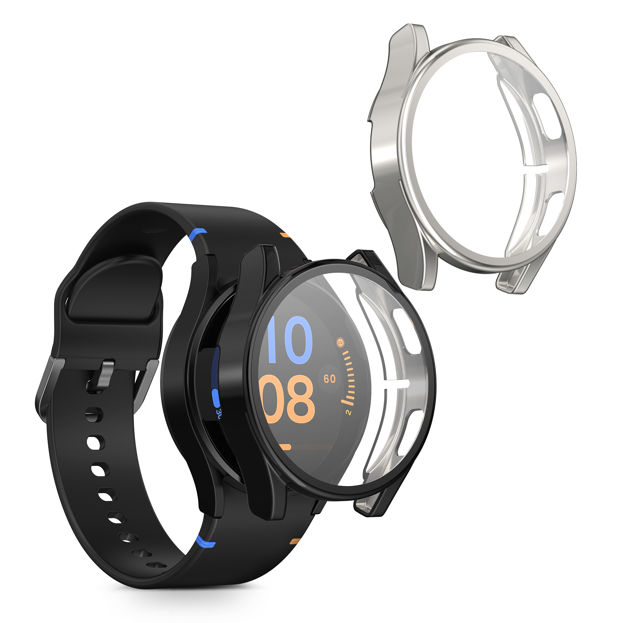 2x Ochranná fólie na hodinky Galaxy Watch FE 40mm kwmobile černý/stříbrný