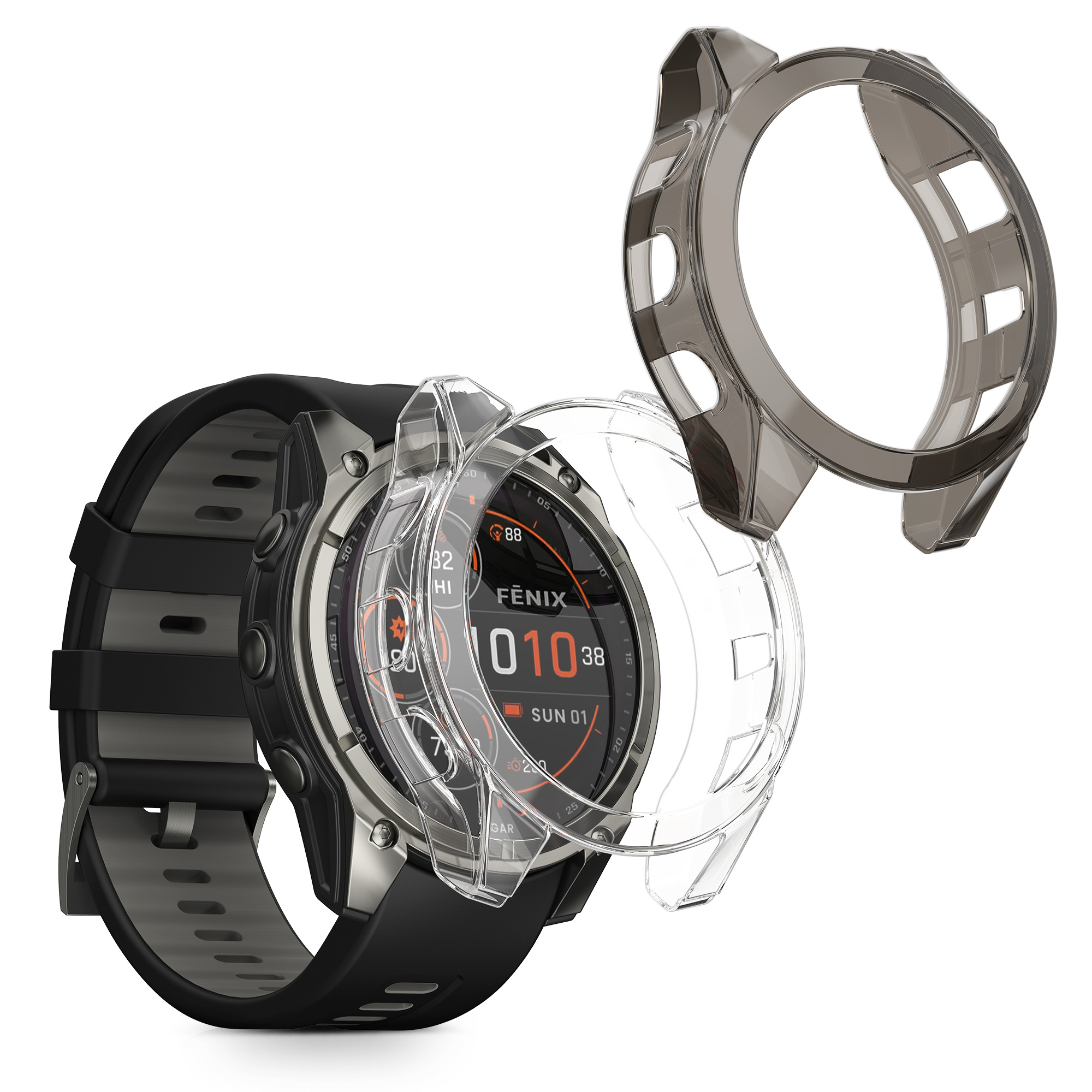 Ochranný kryt Garmin Fenix kwmobile černo-transparentní