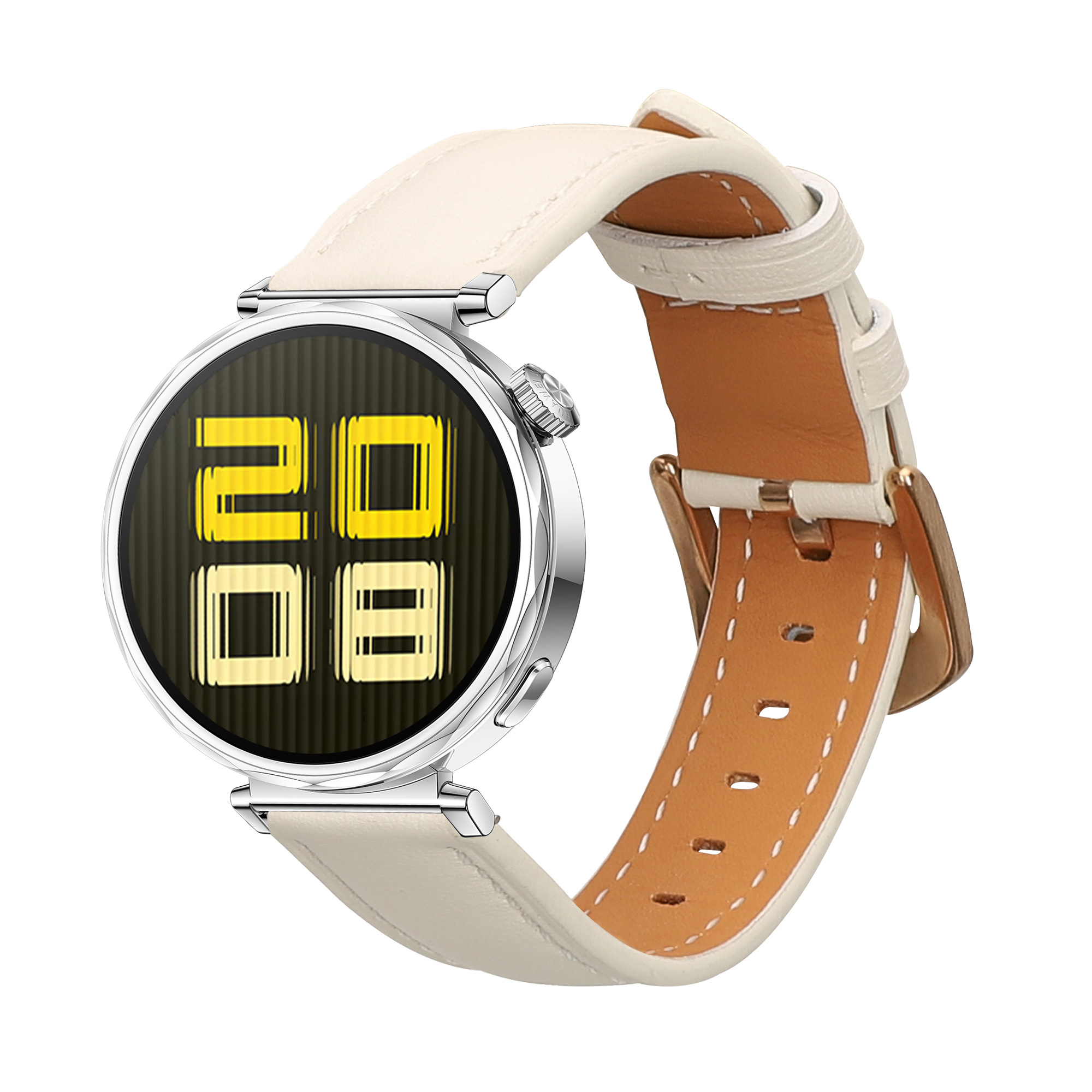Kožený řemínek Huawei Watch GT5 41mm bílá/hnědá kwmobile