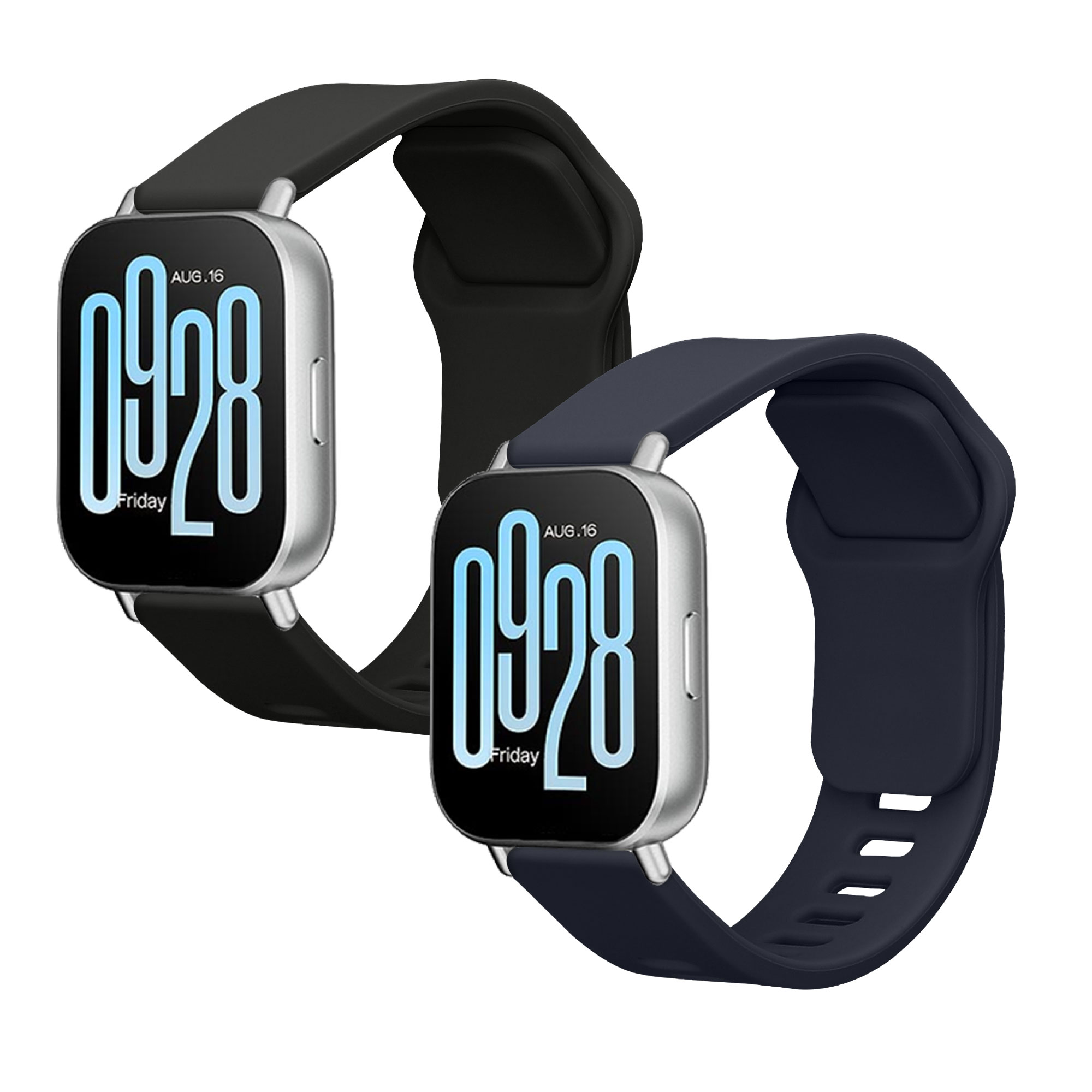Řemínky pro Xiaomi Redmi Watch 5 Active / Watch 5 Lite kwmobile silikonové - černá / tmavě modrá
