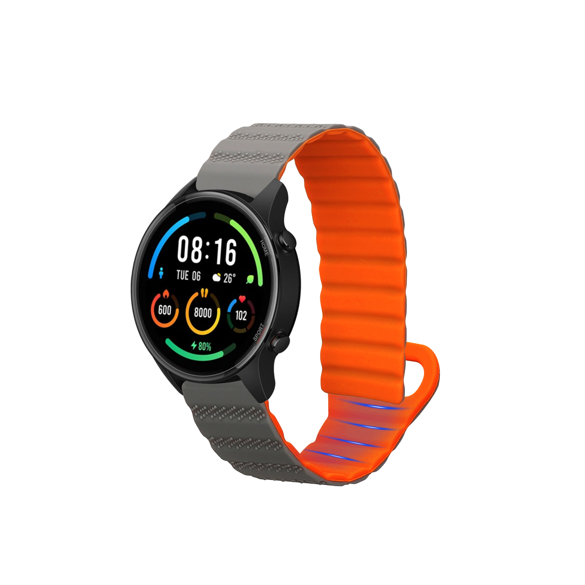 Řemínek kwmobile pro Xiaomi Mi Watch Color Sport / S1 Active - Šedá / oranžová