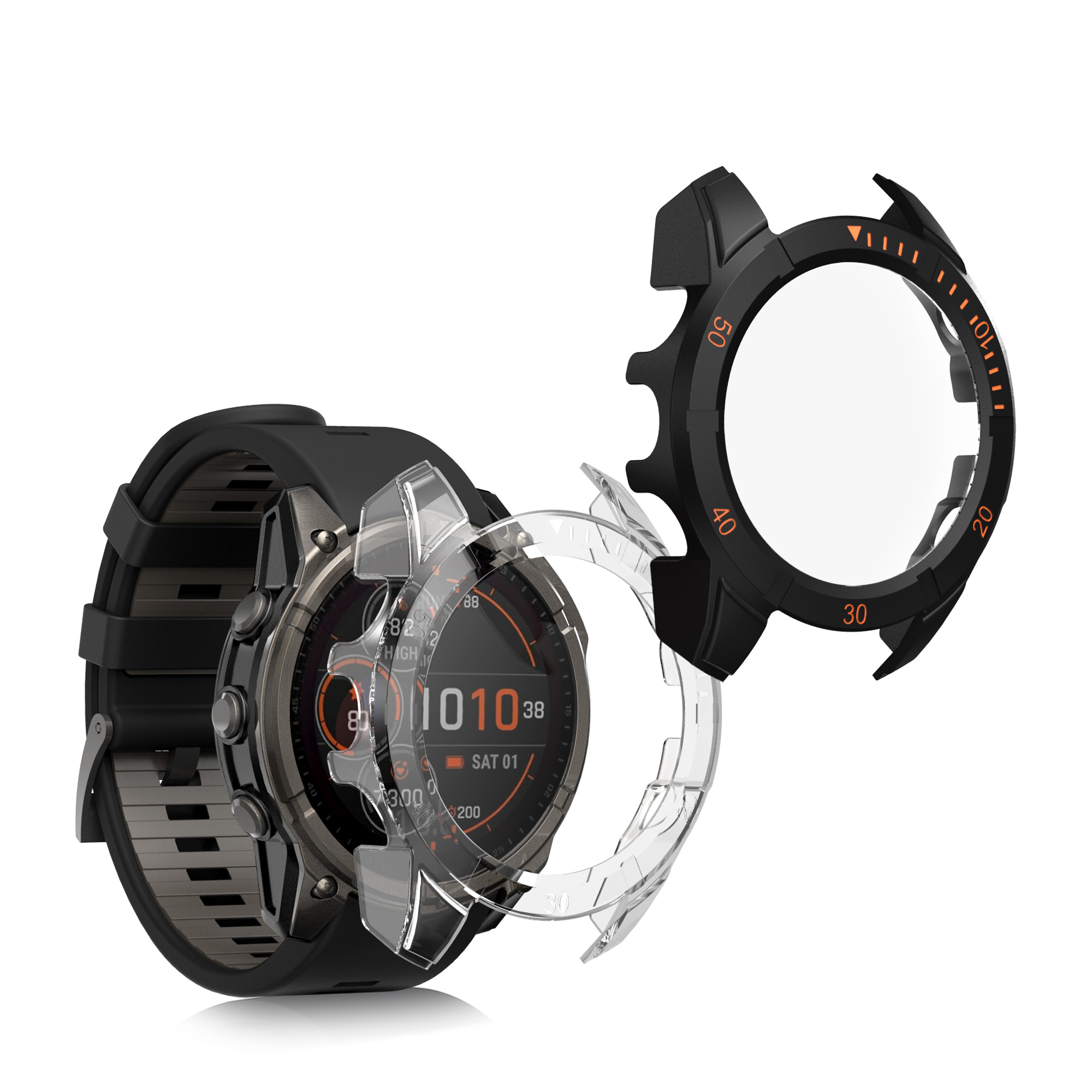 Ochranný kryt Garmin Fenix kwmobile 2 ks transparentně-černé