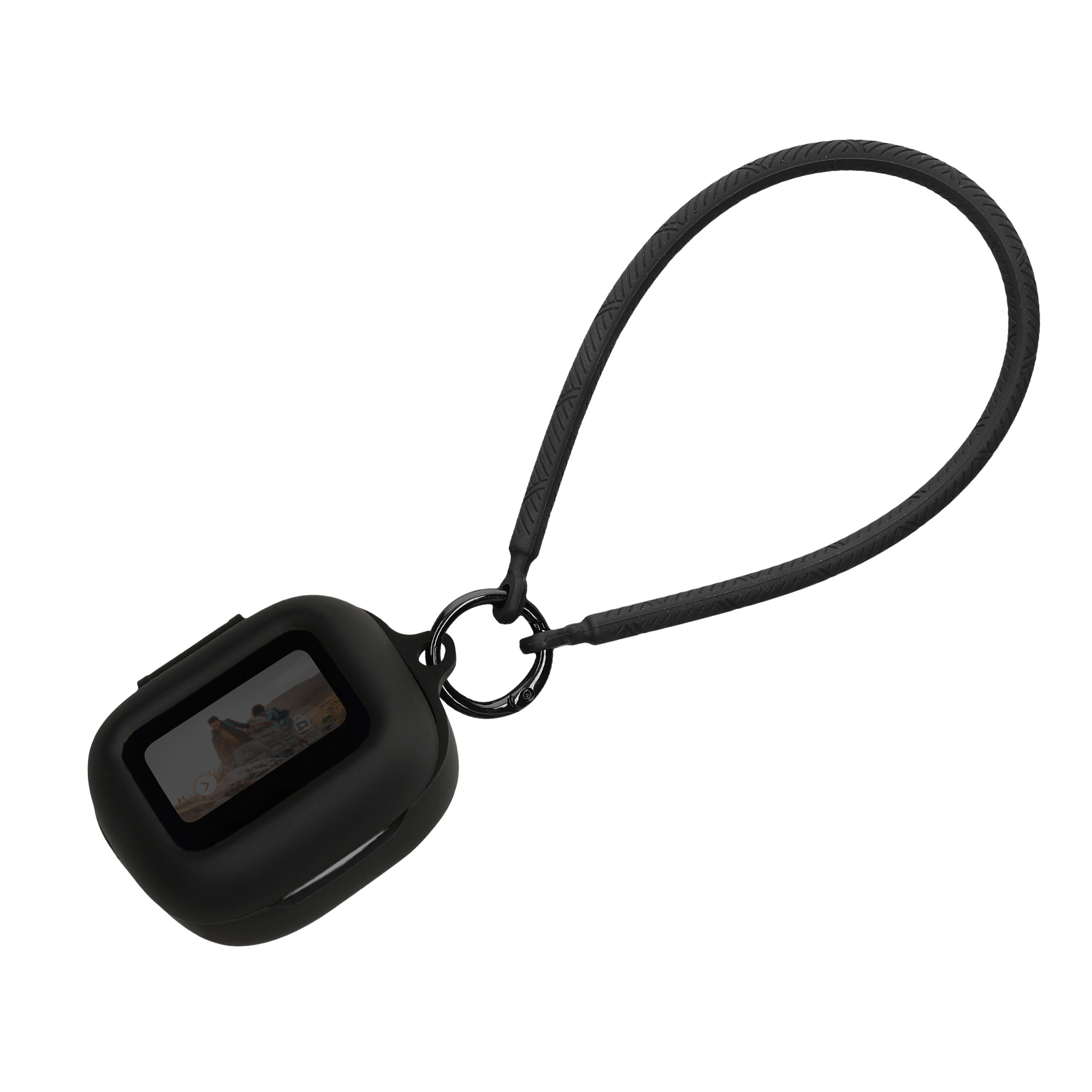 Pouzdro pro JBL Live Flex 3 / Live Buds 3 / Live Beam 3 kwmobile s poutkem silikonové - černá